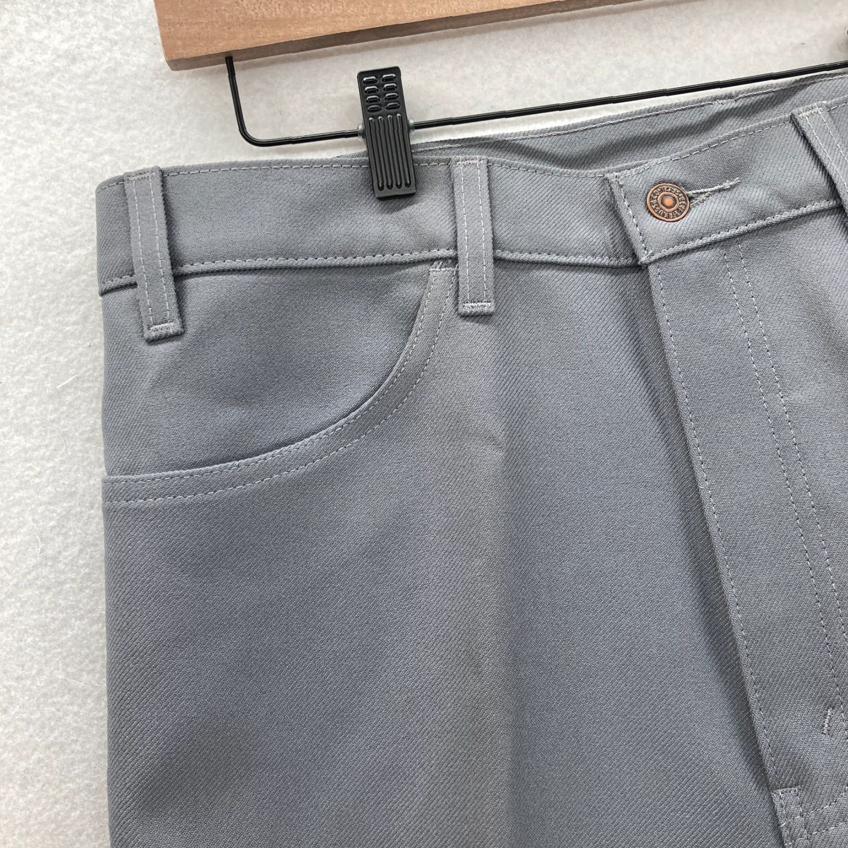Levi's VINTAGE Levi's 517 Bootcut Pants Mens 38x34 Gray Twill Polyester 1999 Size US 38 / EU 54 - 4 Thumbnail