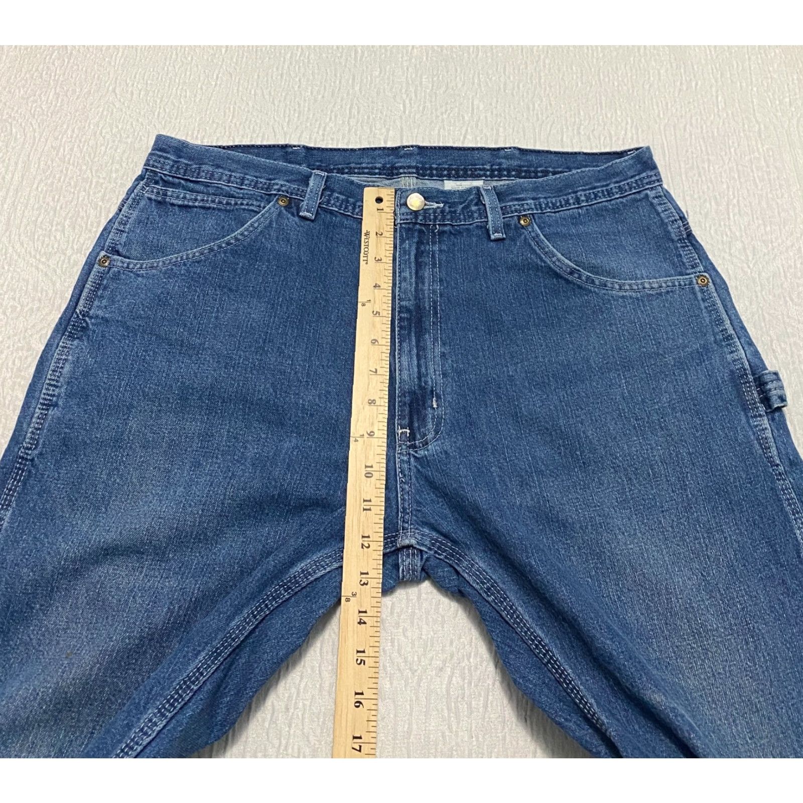Vintage Vintage Key Mens Carpenter Jeans Size 38×30 Blue Regular Straight Workwear Jeans 90s Grunge Mens Regular 38 Blue Denim Cotton Inseam 30"} Size US 38 / EU 54 - 7 Thumbnail