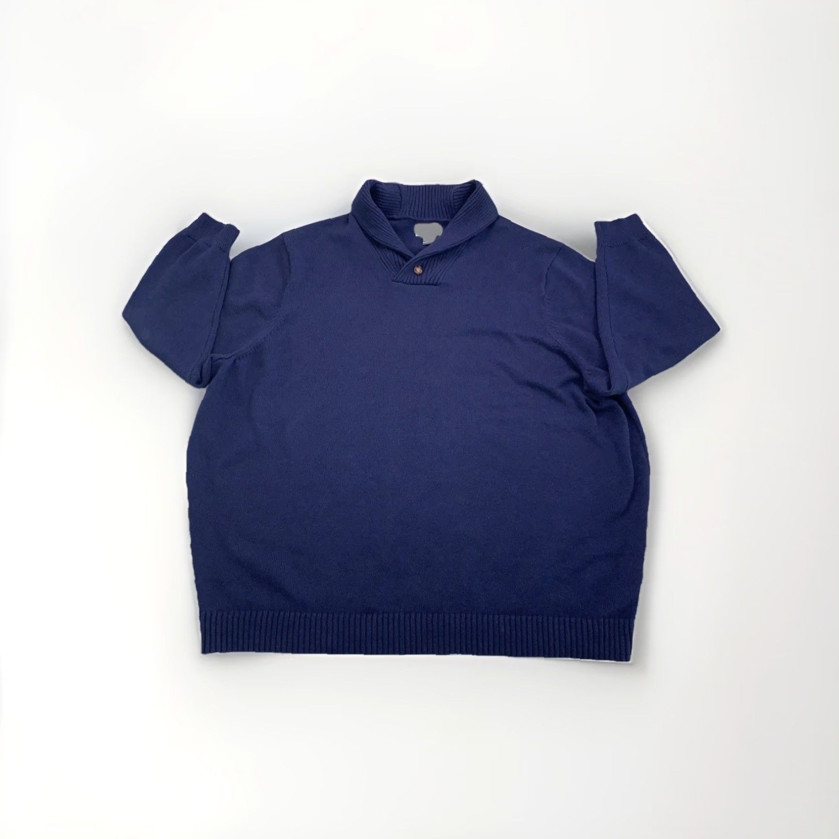 Vintage Oak Hill Navy Knit Cowl V Neck Mens Sweater 5XL Size US XXL / EU 58 / 5 - 2 Thumbnail