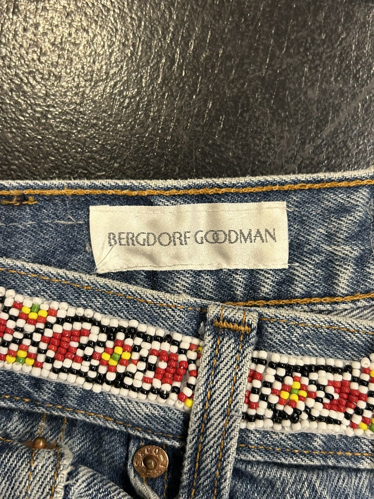 Bergdorf Goodman Bergdorf Goodman X Levis Hand Beaded 501 Jeans Size US 33 - 5 Thumbnail