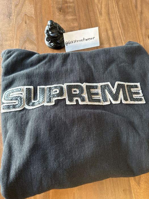 Supreme perforated leather store hoodie