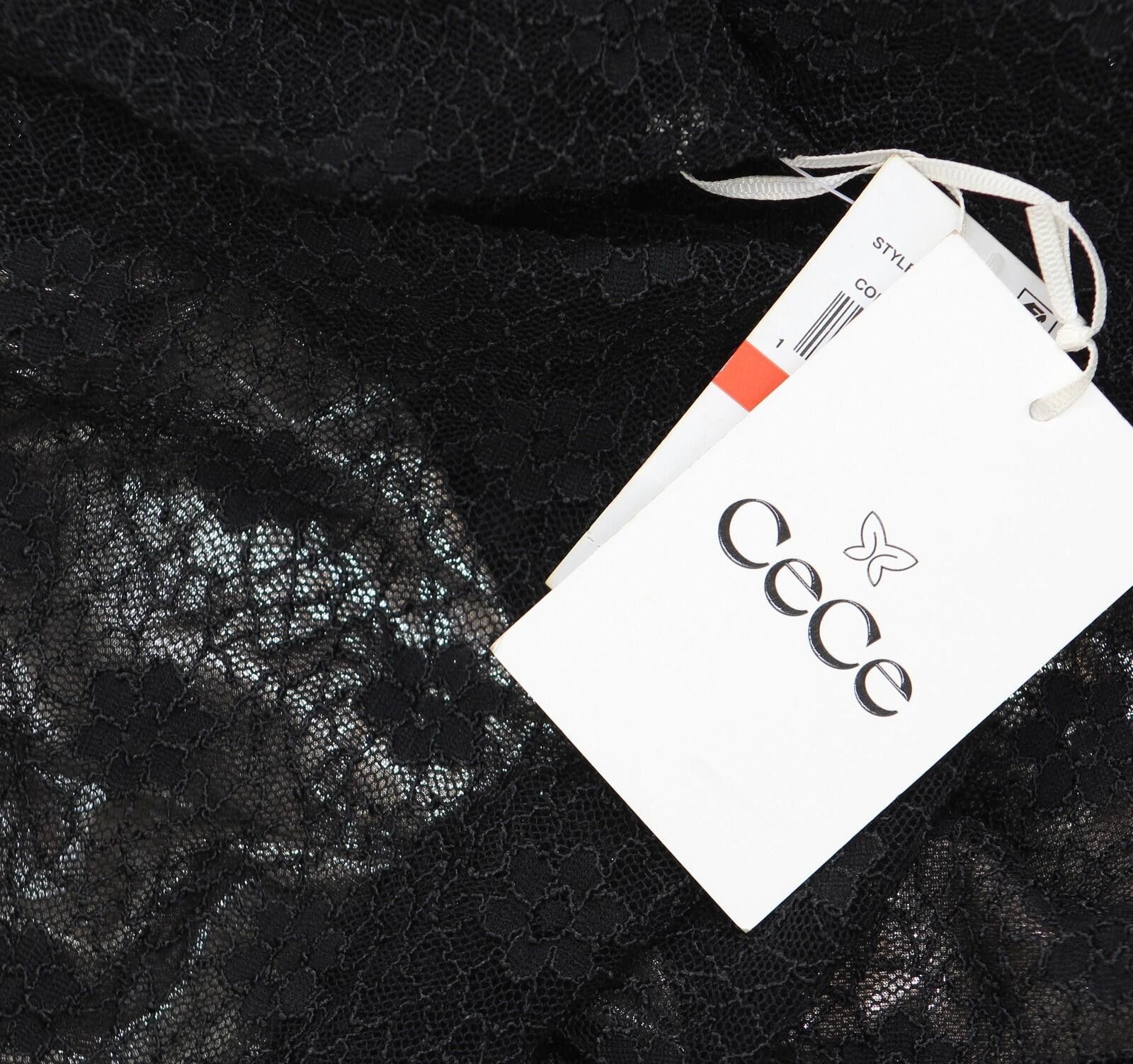 Opening Ceremony Nwt Cece Metallic Lace-over Long-sleeve Midi Dress Black Xs Size XS / US 0-2 / IT 36-38 - 3 Thumbnail