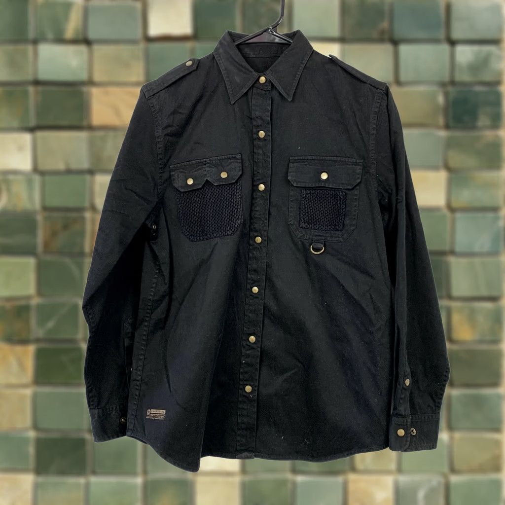 Ralph Lauren VINTAGE? (No) Lauren Ralph Lauren Button-Up Shirt Black Cotton Safari Shirt Top Womens S Long Sleeve - Note: Do not include question. Size S / US 4 / IT 40 - 1 Thumbnail