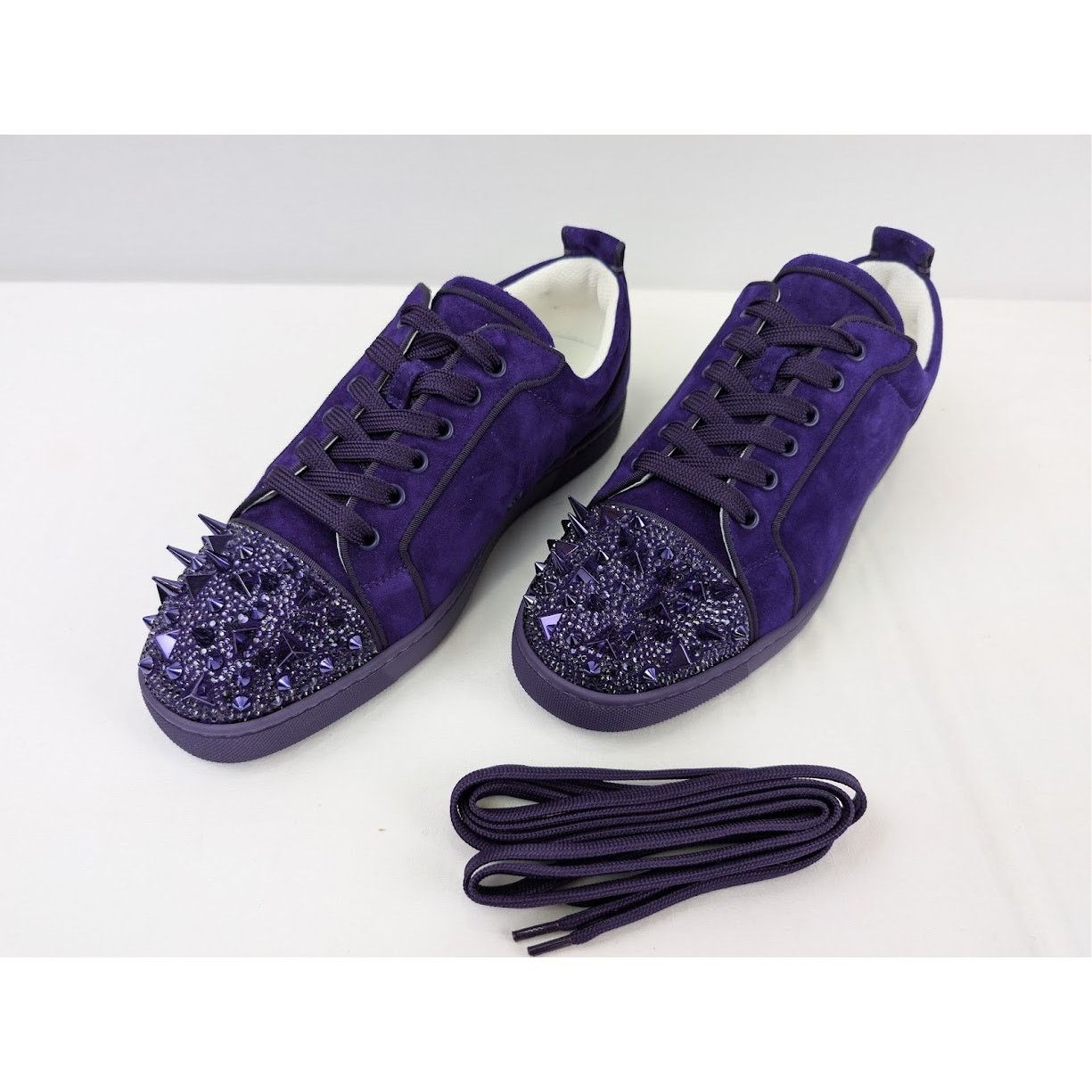 Christian Louboutin o1rshd1 Junior Pik Strass Sneakers in Blue Size US 8 / EU 41 - 7 Thumbnail