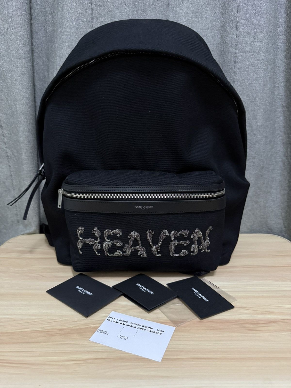 Saint Laurent Paris 2017 Saint Laurent "HEAVEN" embellished City backpack Size ONE SIZE - 11 Thumbnail