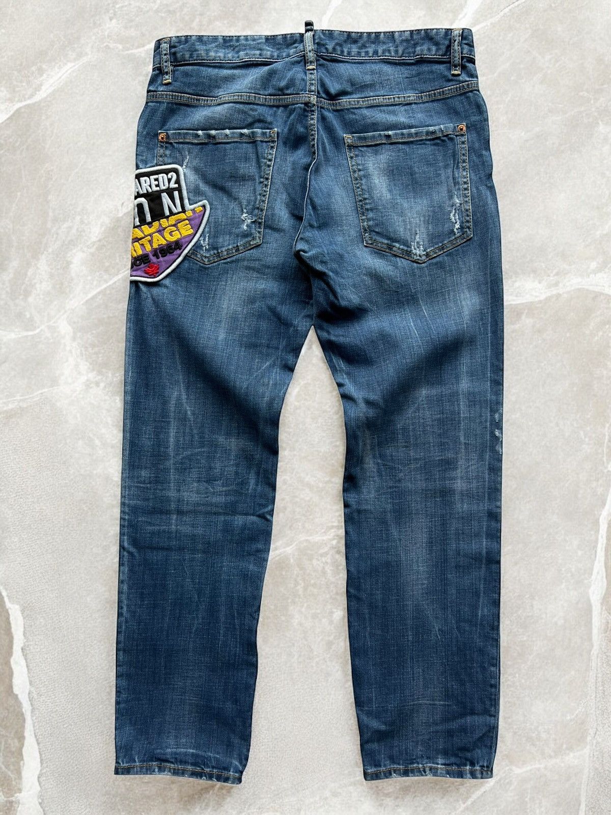 Dsquared2 × Vintage Dsquared2 Tidy Biker Big Logo Embroidered Denim pants jean Size US 34 / EU 50 - 5 Thumbnail
