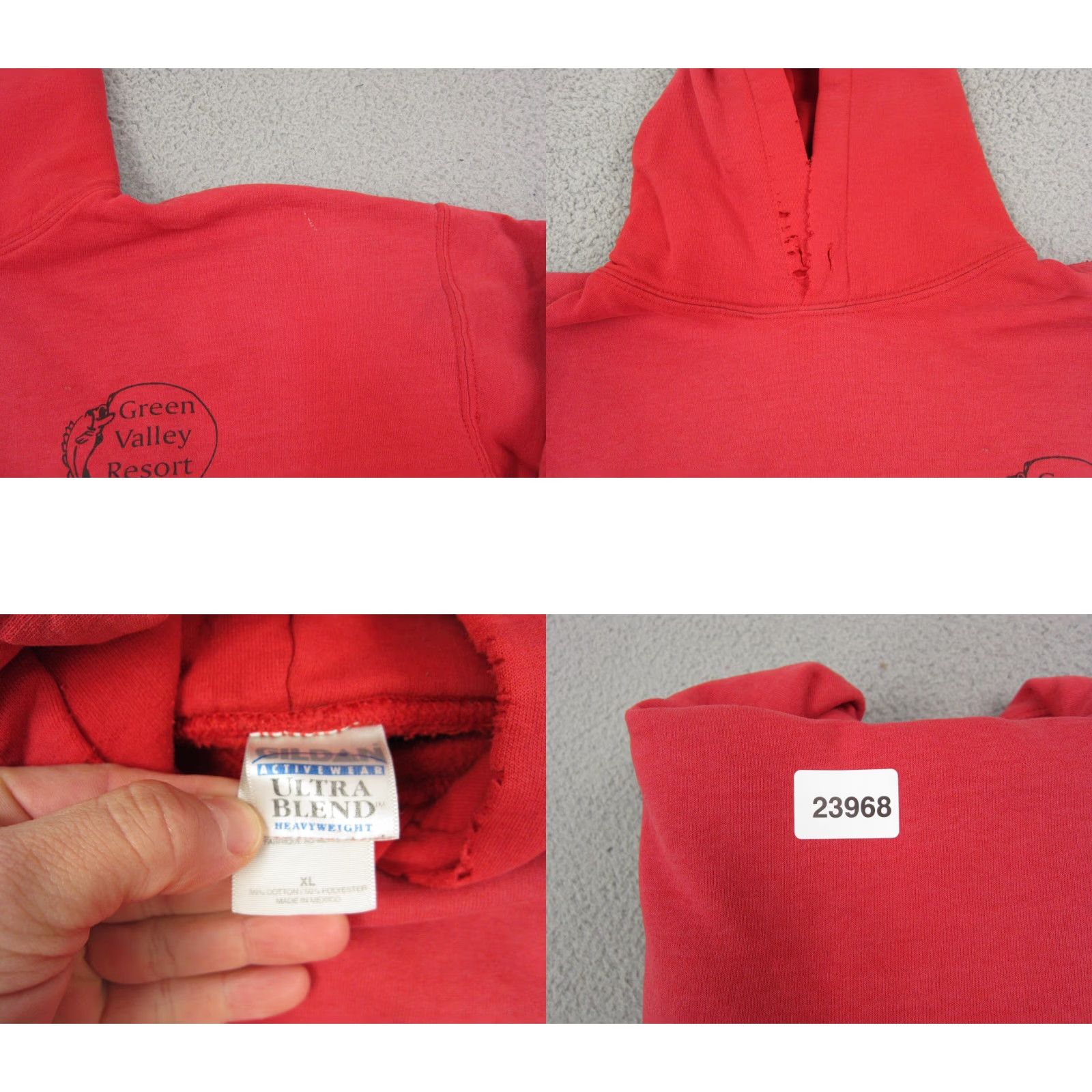 Vintage VINTAGE Eagle Bear Wolf Hoodie Mens XL Red 90s Pullover Sweatshirt Size US XL / EU 56 / 4 - 10 Thumbnail