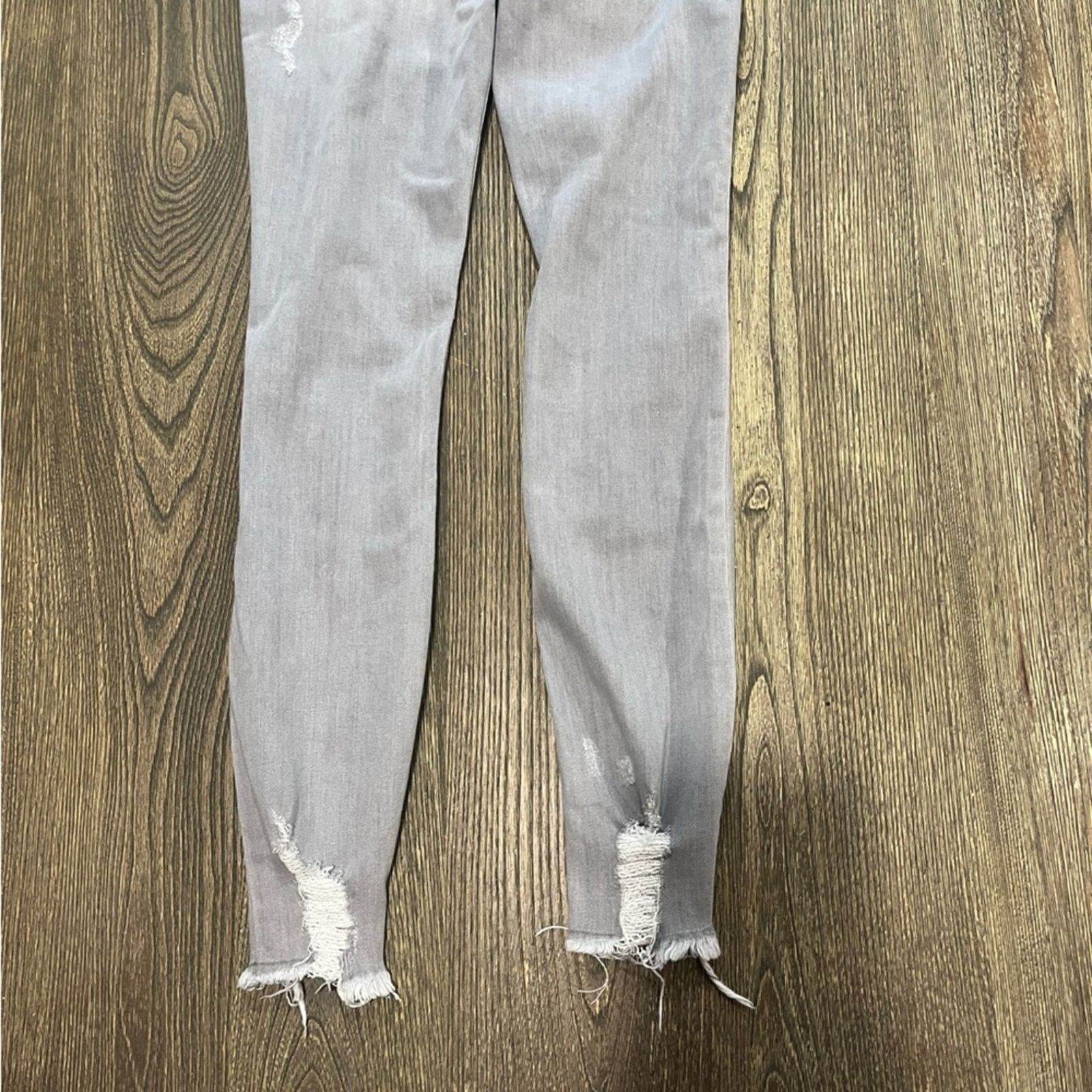Express Express Ankle Legging Jeans Stretch Denim Raw Hem Grey 4L Size 27" / US 4 / IT 40 - 11 Thumbnail