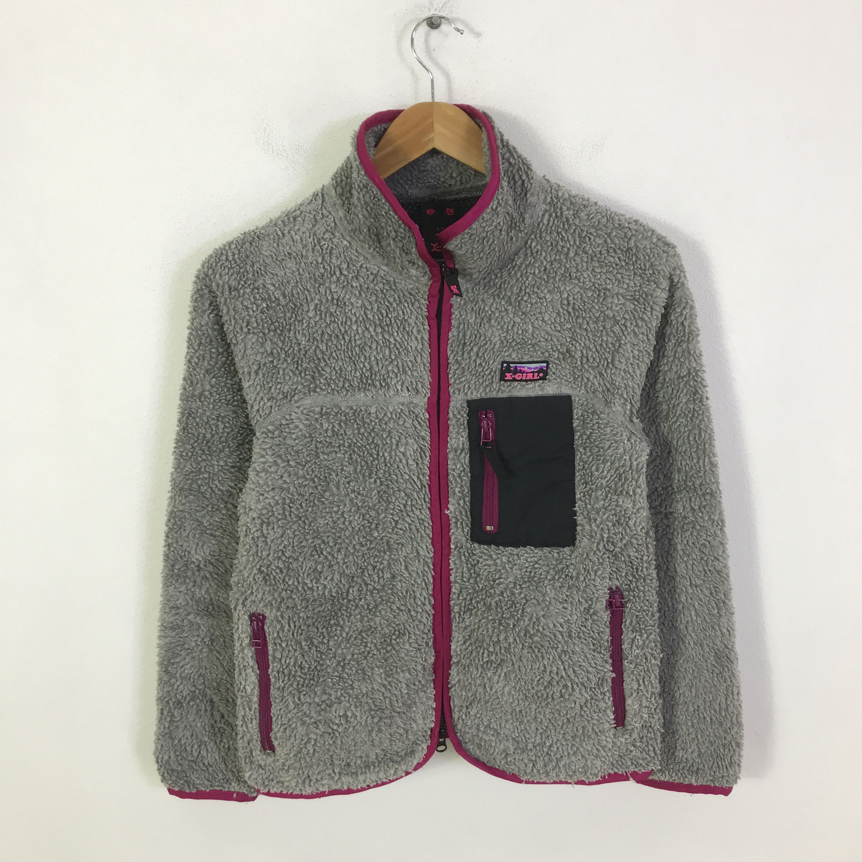 Japanese Brand X-Girl Fleece zipper jacket K110B14 Size US M / EU 48-50 / 2 - 1 Thumbnail