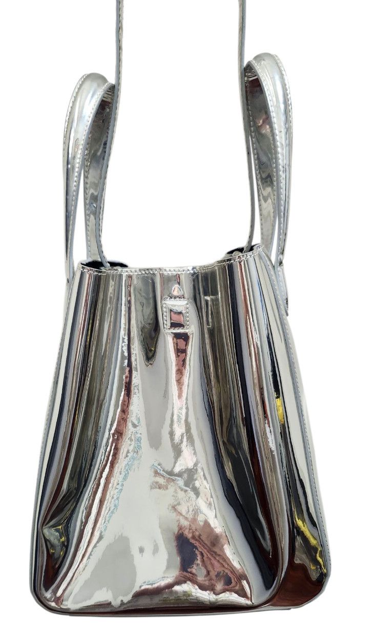 Other X NIHILO Silver Metallic Tote Bag Structured Modern Designer Size ONE SIZE - 4 Thumbnail