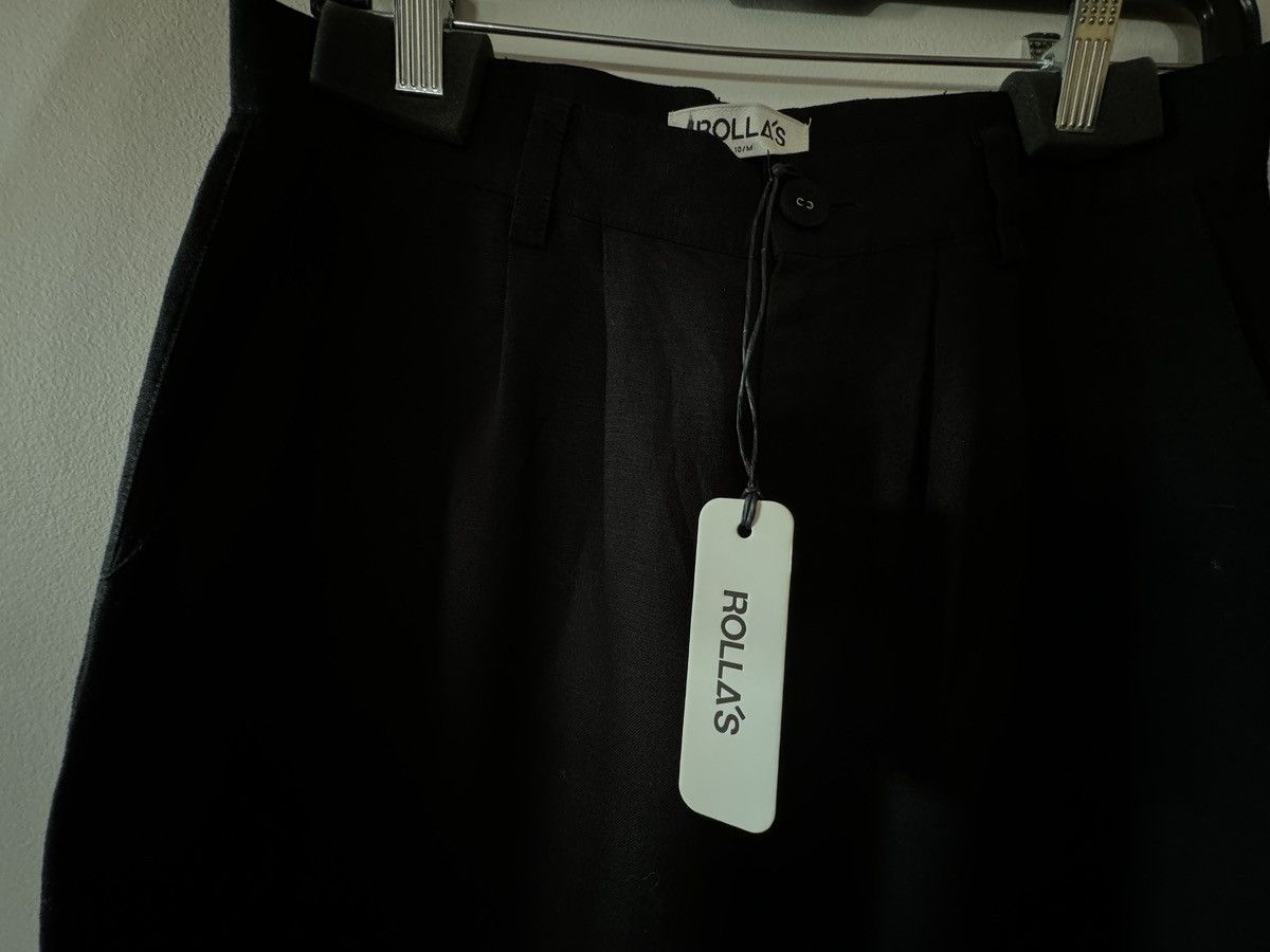 Rolla's ROLLAS black linen high waist blend wide leg pant Size 28" / US 6 / IT 42 - 2 Thumbnail