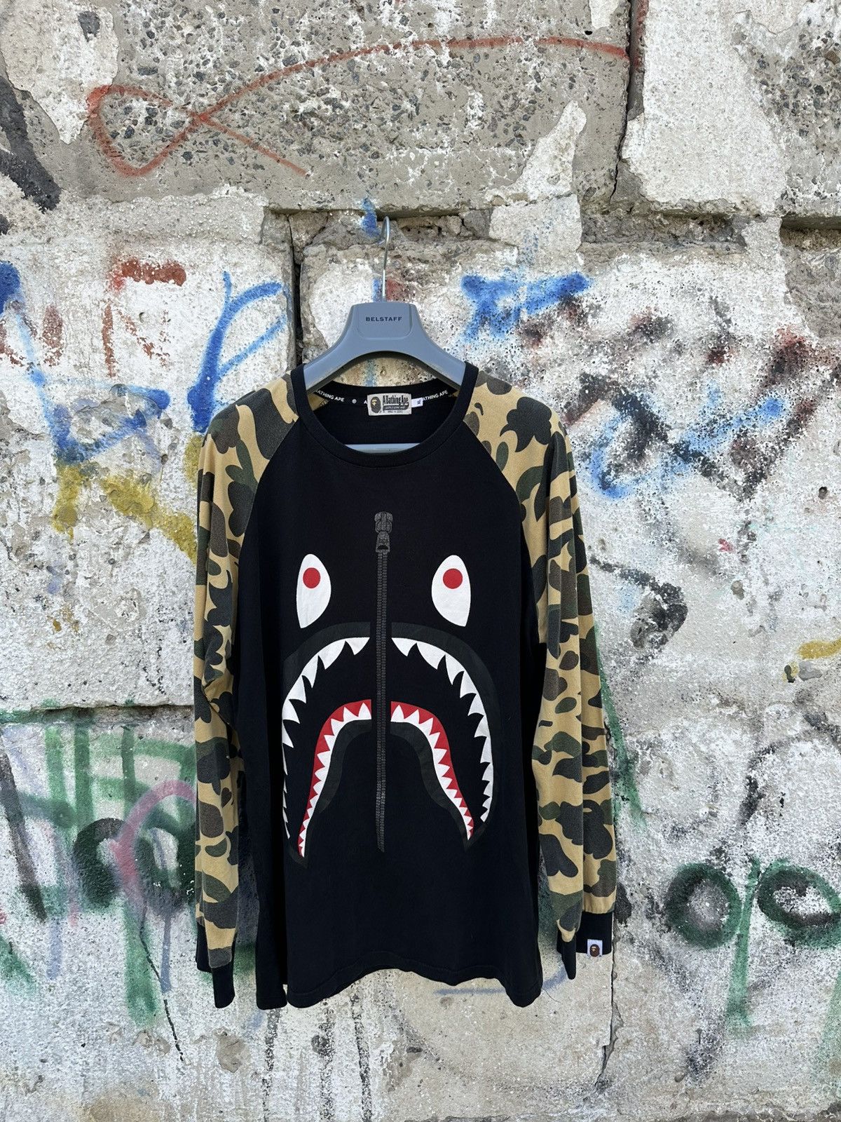 Bape A BATHING APE 1st Camo Shark Tee Long Sleeve Tee Size XL Size US XL / EU 56 / 4 - 1 Thumbnail