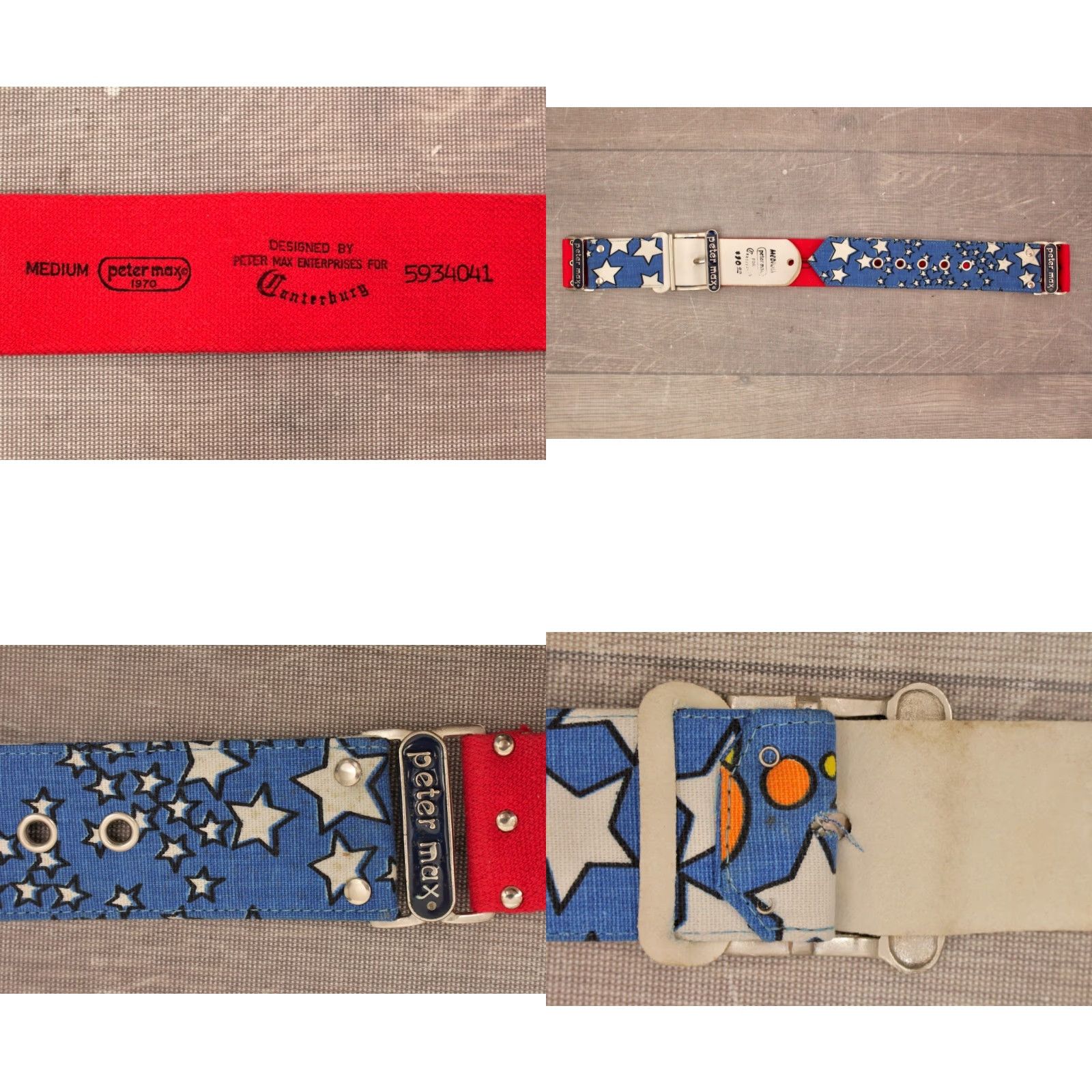 Vintage VINTAGE Peter Max Belt Shirt? 70s Men’s VTG 70s White Red & Blue Star Canterbury Cotton 1970s Hippy Mens Size ONE SIZE - 9 Thumbnail