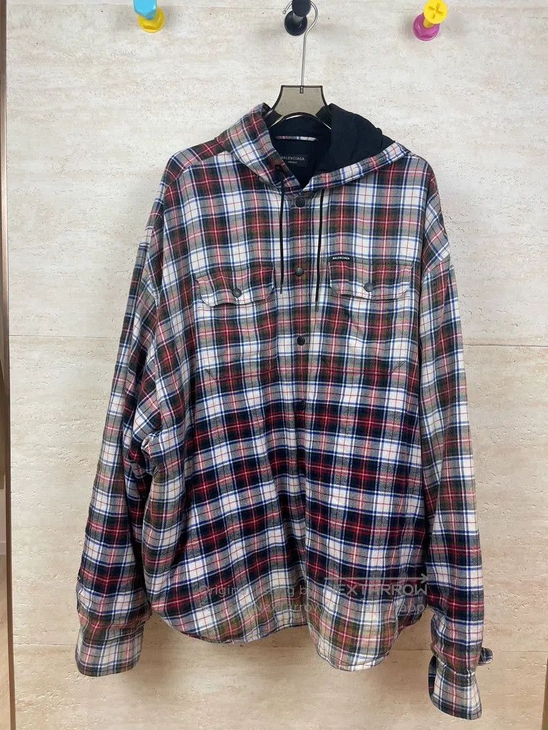 Balenciaga Balenciaga Ombre Plaid Flannel Cotton Jacket Size US M / EU 48-50 / 2 - 1 Thumbnail