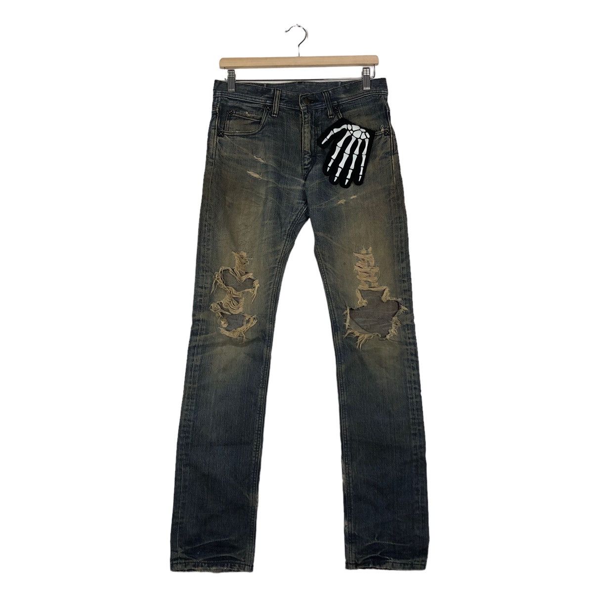 Japanese Brand 🔥90’s VINTAGE STRAIGHT CUT DISTRESSED DENIM JEANS LEE Size US 32 / EU 48 - 2 Thumbnail
