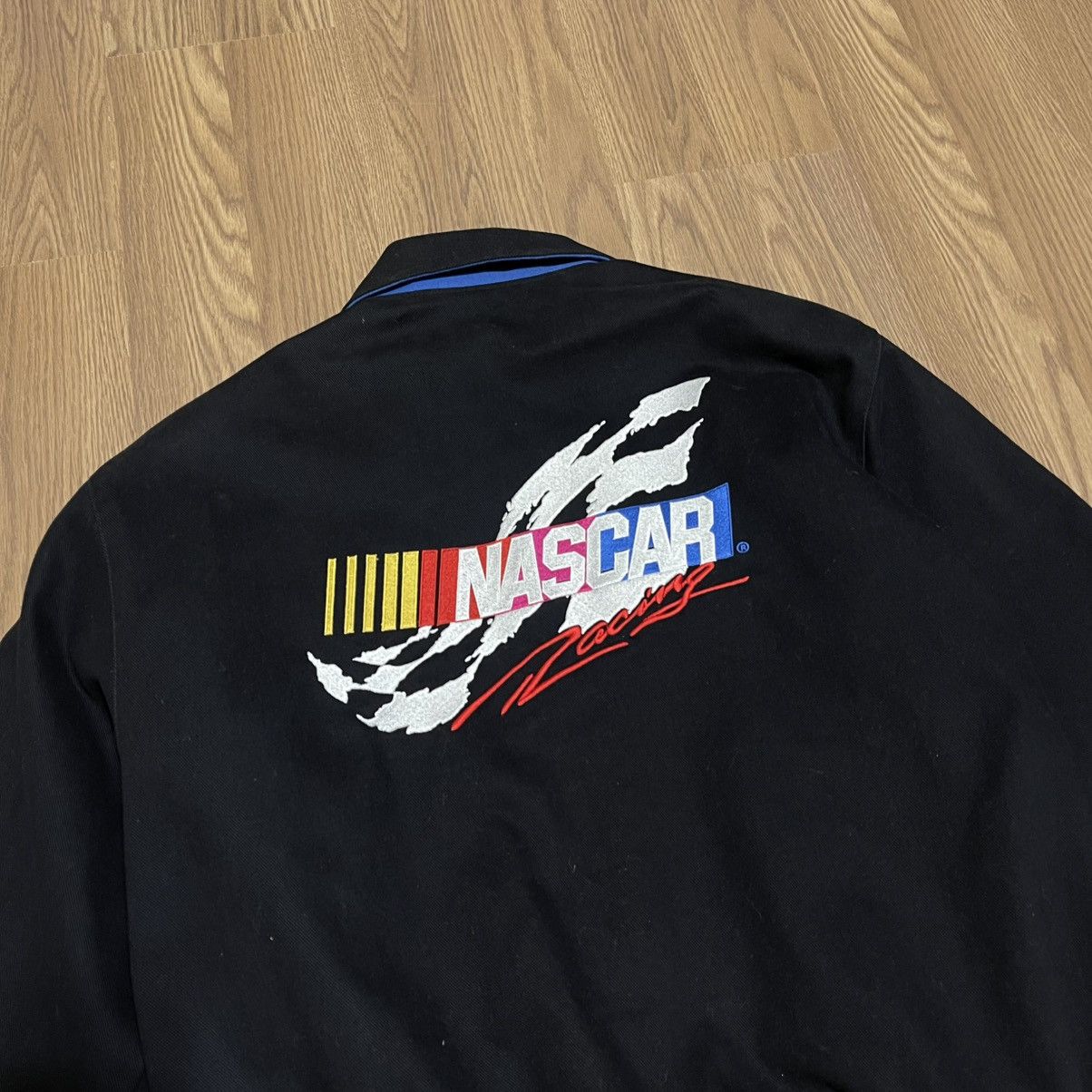JH Design Vintage Y2K JH DESIGN NASCAR BLACK bomber RACING jacket Size US L / EU 52-54 / 3 - 2 Thumbnail