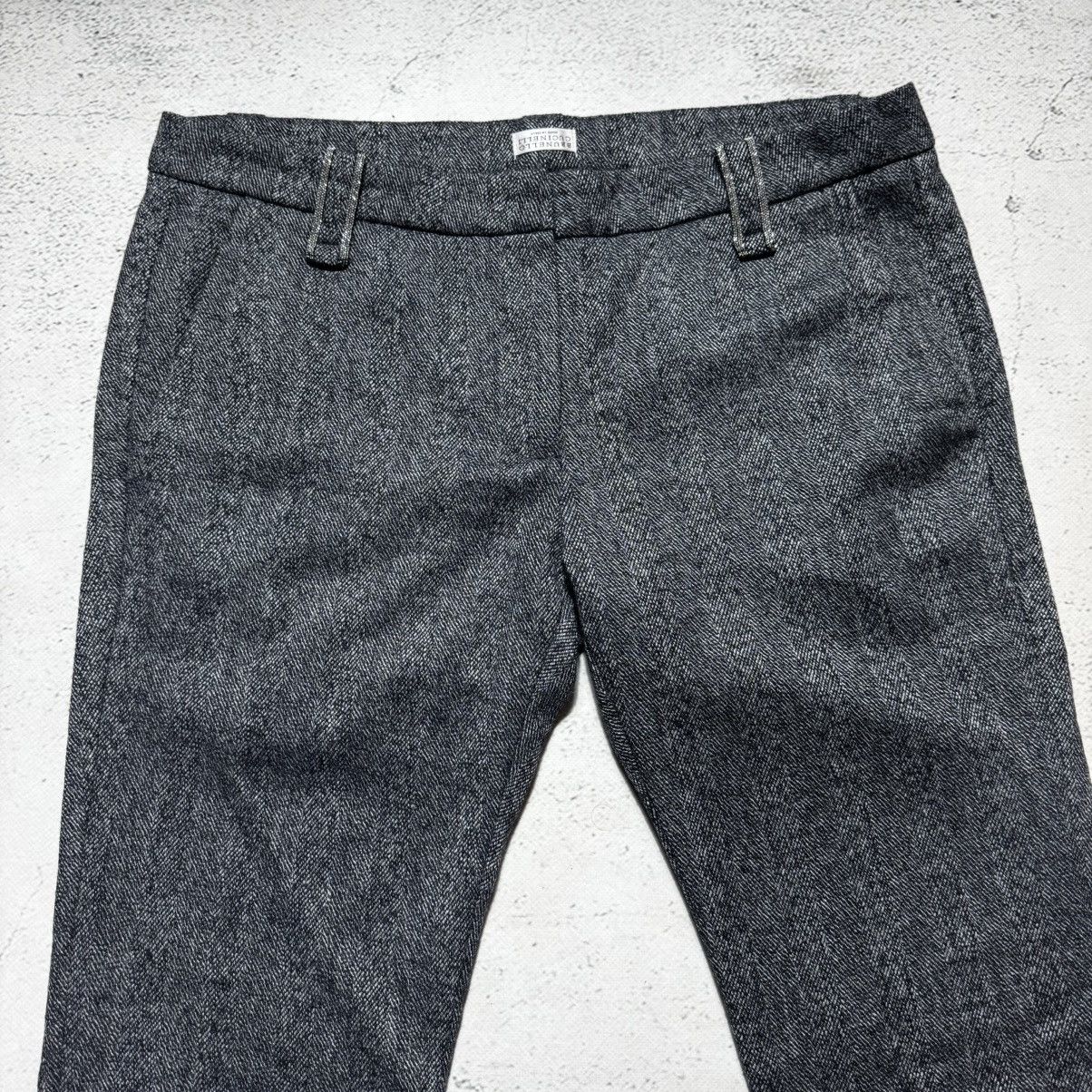 Brunello Cucinelli brunello cucinelli wool pants with signature silver inset Size 27" / US 4 / IT 40 - 6 Thumbnail