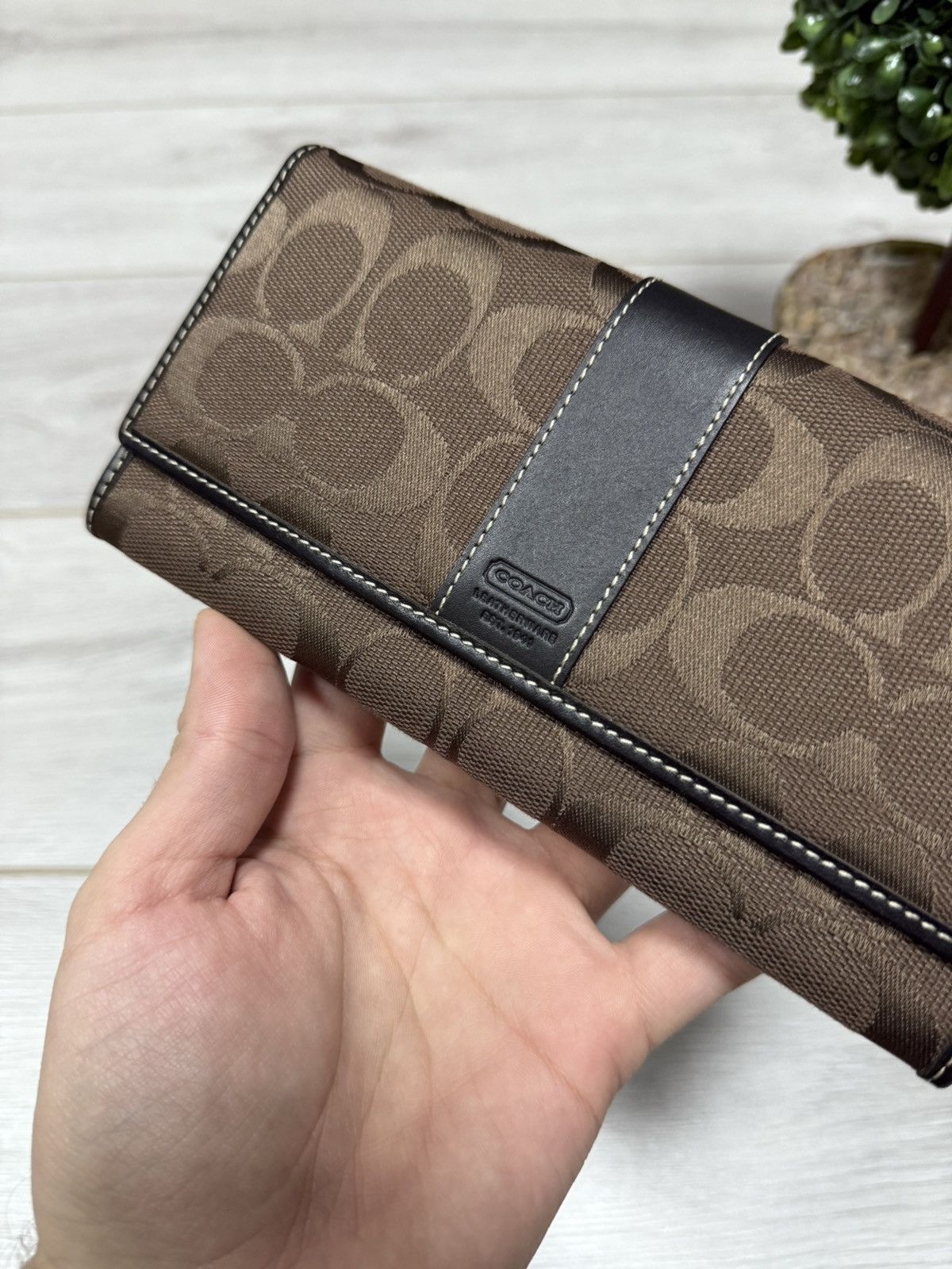 Coach Coach monogram C ling wallet leather canvas vintage Size ONE SIZE - 2 Thumbnail
