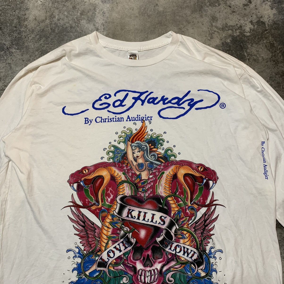 Christian Audigier × Ed Hardy Ed Hardy Long Sleeve Tee Shirt Size US XXL / EU 58 / 5 - 5 Thumbnail