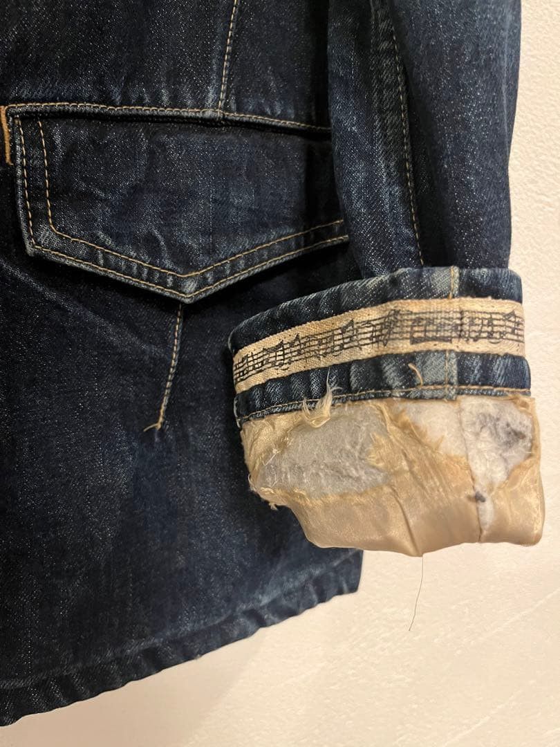 Number (N)ine AW07 "Love God Murder" Fleece Denim Ranch Jacket Size US S / EU 44-46 / 1 - 9 Thumbnail