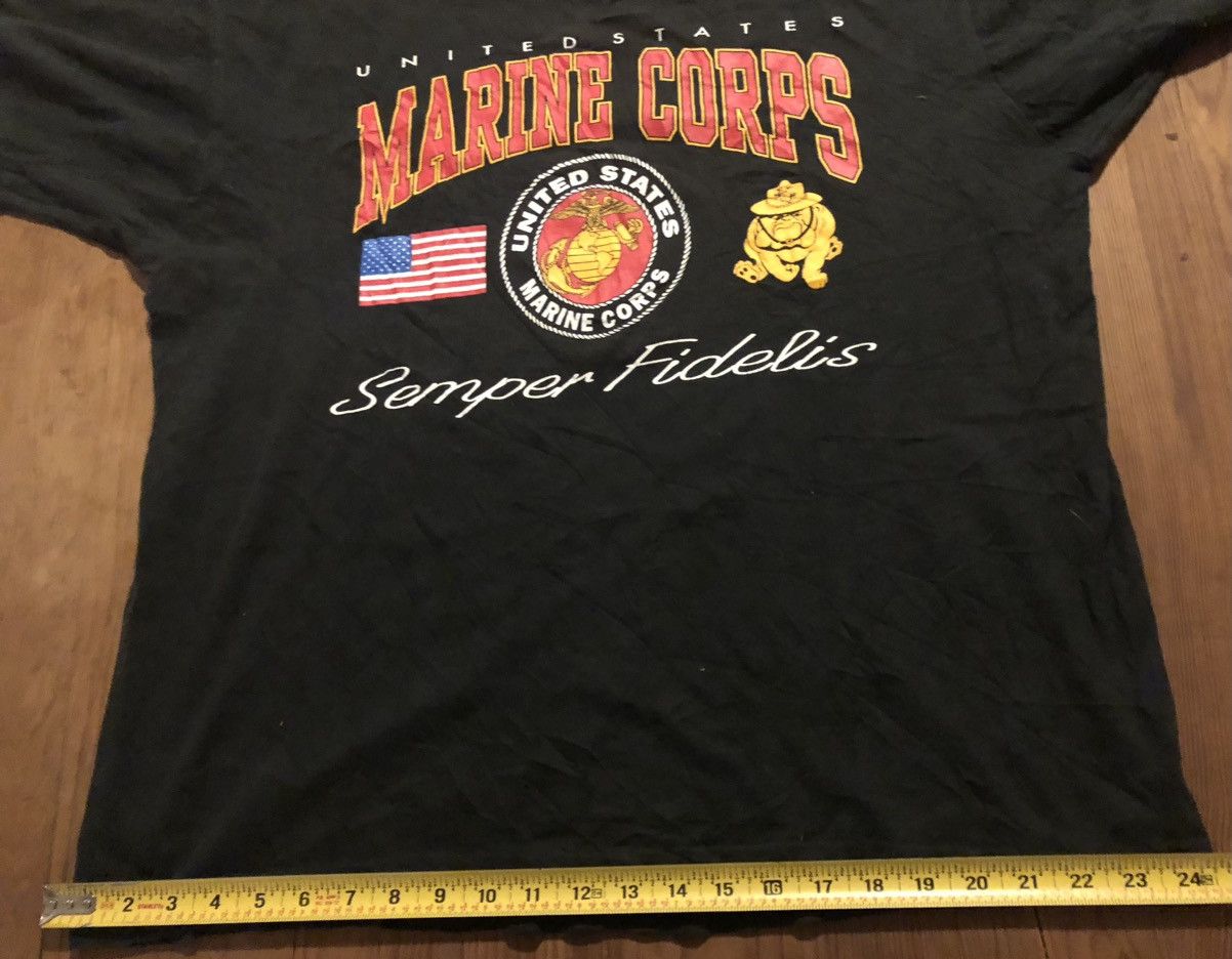 Vintage Vintage 90s United States Marine Corp T Shirt S/L Size US L / EU 52-54 / 3 - 4 Thumbnail