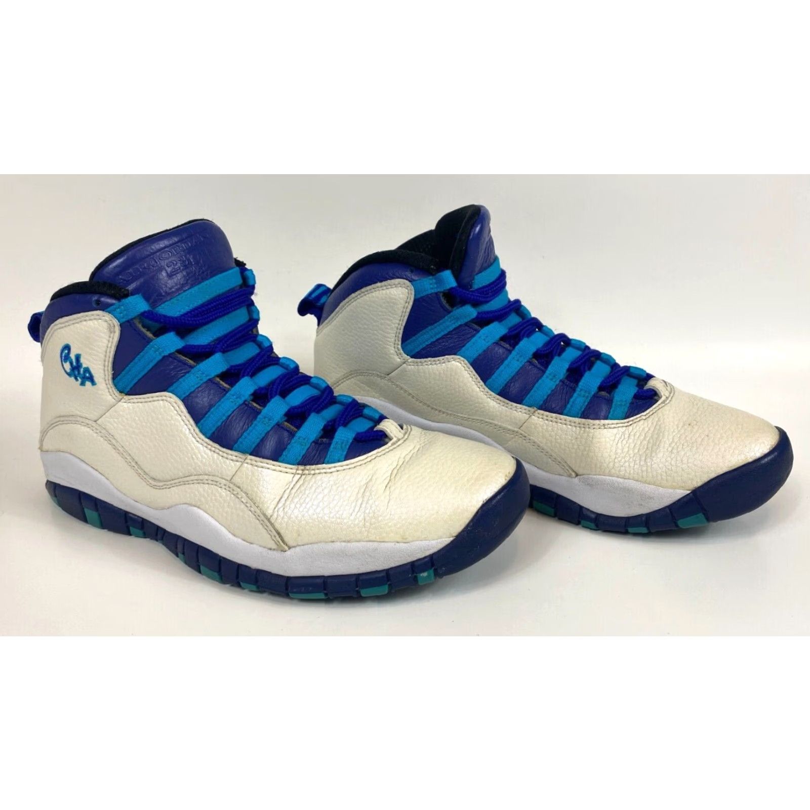 Jordan Brand Nike Air Jordan 10 Retro Charlotte Hornets 2016 Sz 9 Mens Shoe Basketball Sneaker 310805-107 White Retro 2016 Size US 8 / EU 41 - 2 Thumbnail