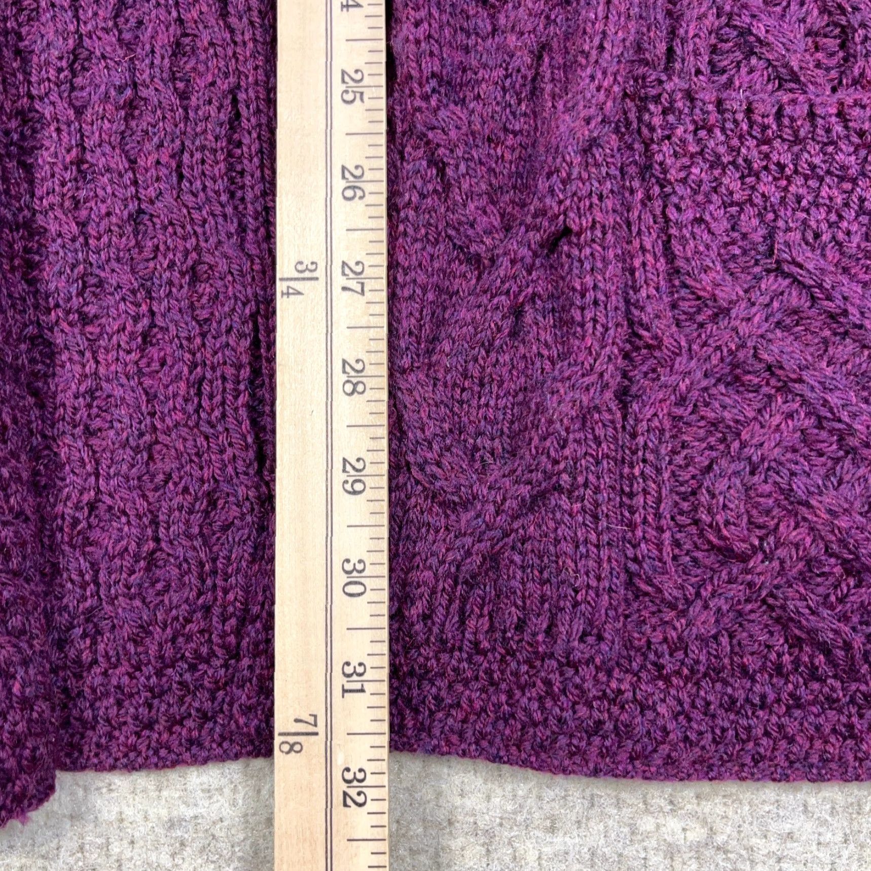 Vintage Kilronan Knitwear Sweater Vest Women XL Purple Wool Cable-Knit Open Front Cardigan Knitwear Pattern Solid Winter Fall Womens Kilronan Rib Cable Vest Size XL / US 12-14 / IT 48-50 - 6 Thumbnail