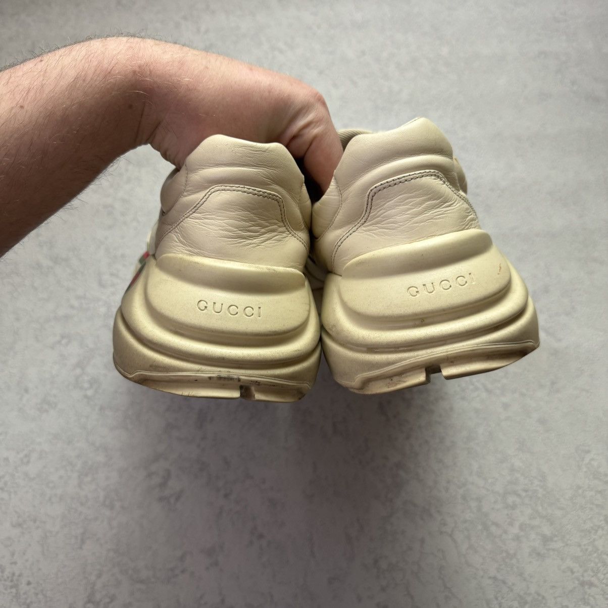 Gucci Gucci Rhyton Logo Leather Sneaker Size 12.5 Size US 12.5 / EU 45-46 - 18 Thumbnail