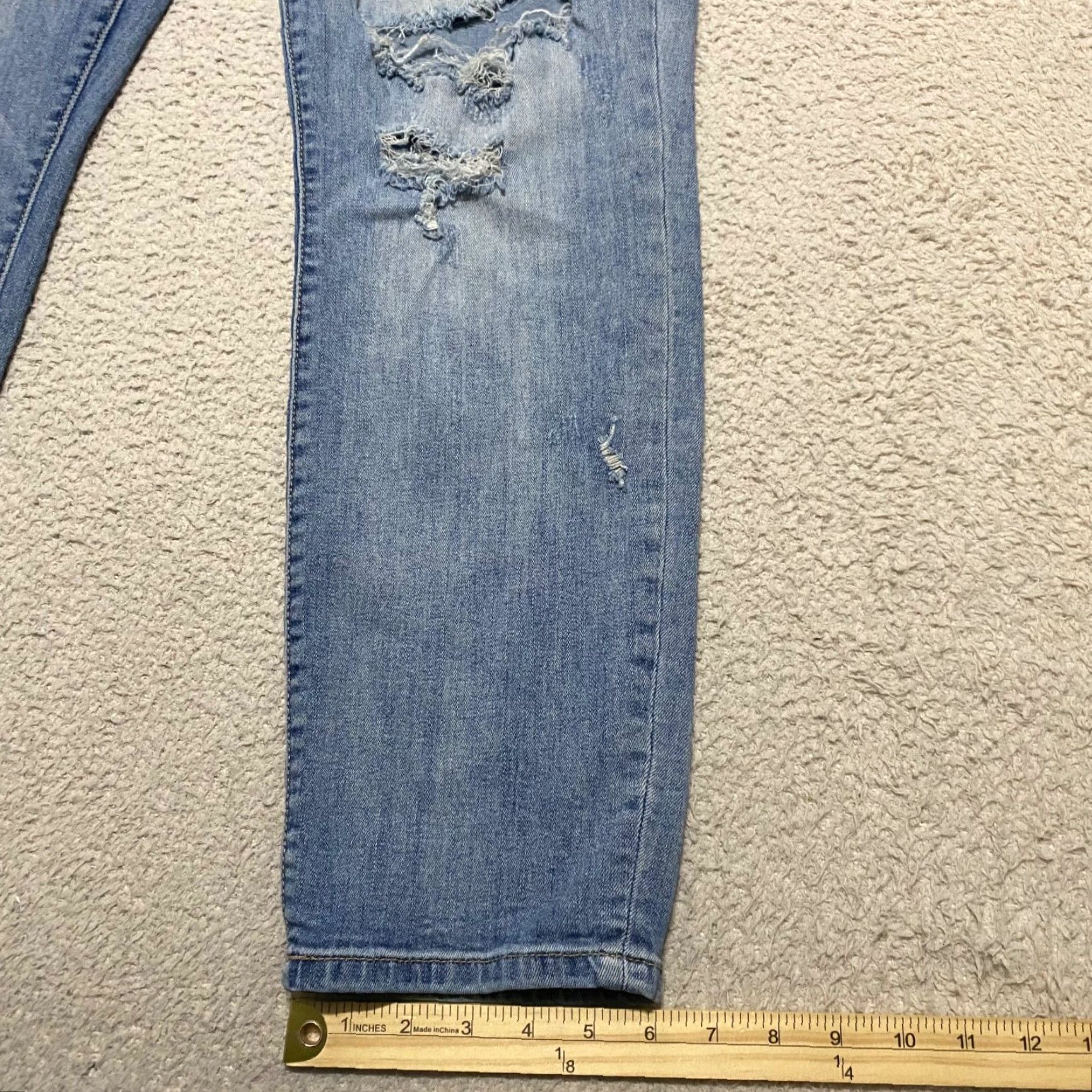 Denime Judy Blue Jeans Womens 15 Denim Skinny Mid Rise Distressed Pockets Blue 5-Pocket Regular Inseam 28 Size 36" / US 14 / IT 50 - 2 Thumbnail