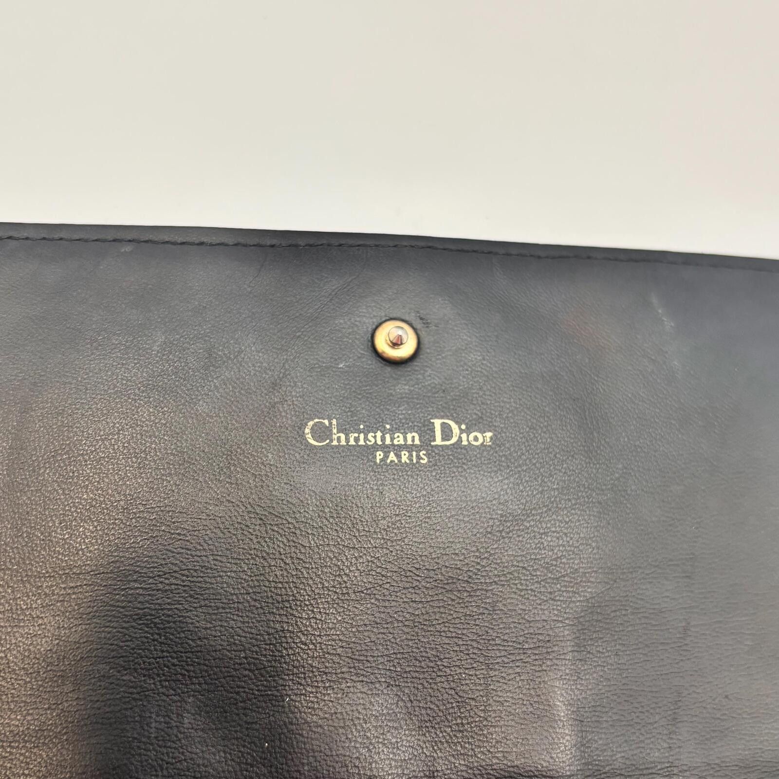 Dior Christian Dior Studded Leather Chain Wallet / Clutch – Black Size ONE SIZE - 7 Thumbnail