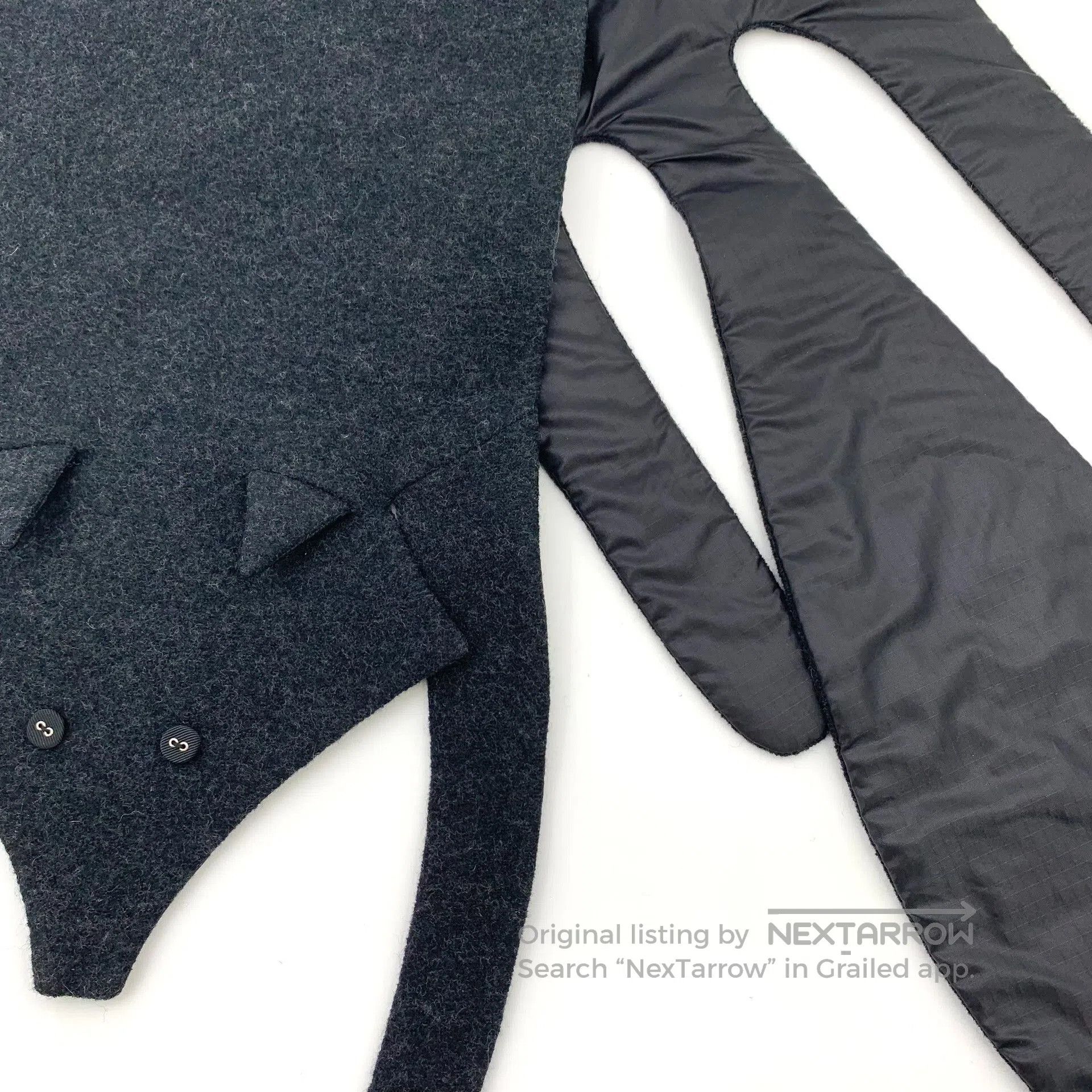 Thom Browne Thom Browne Black Button Irregular Scarf. Size ONE SIZE - 5 Thumbnail