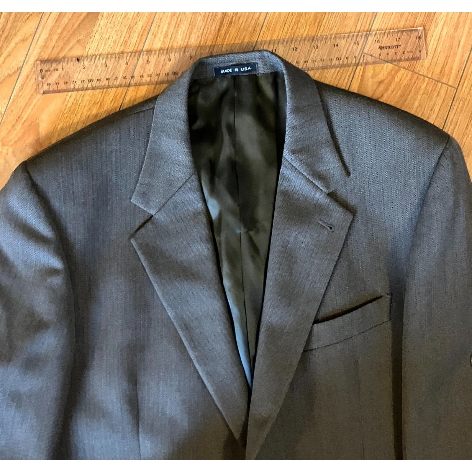 Joseph Abboud Vtg Joseph Abboud Suit 41L 100% Wool Charcoal - Nordstrom Size 40L - 3 Thumbnail