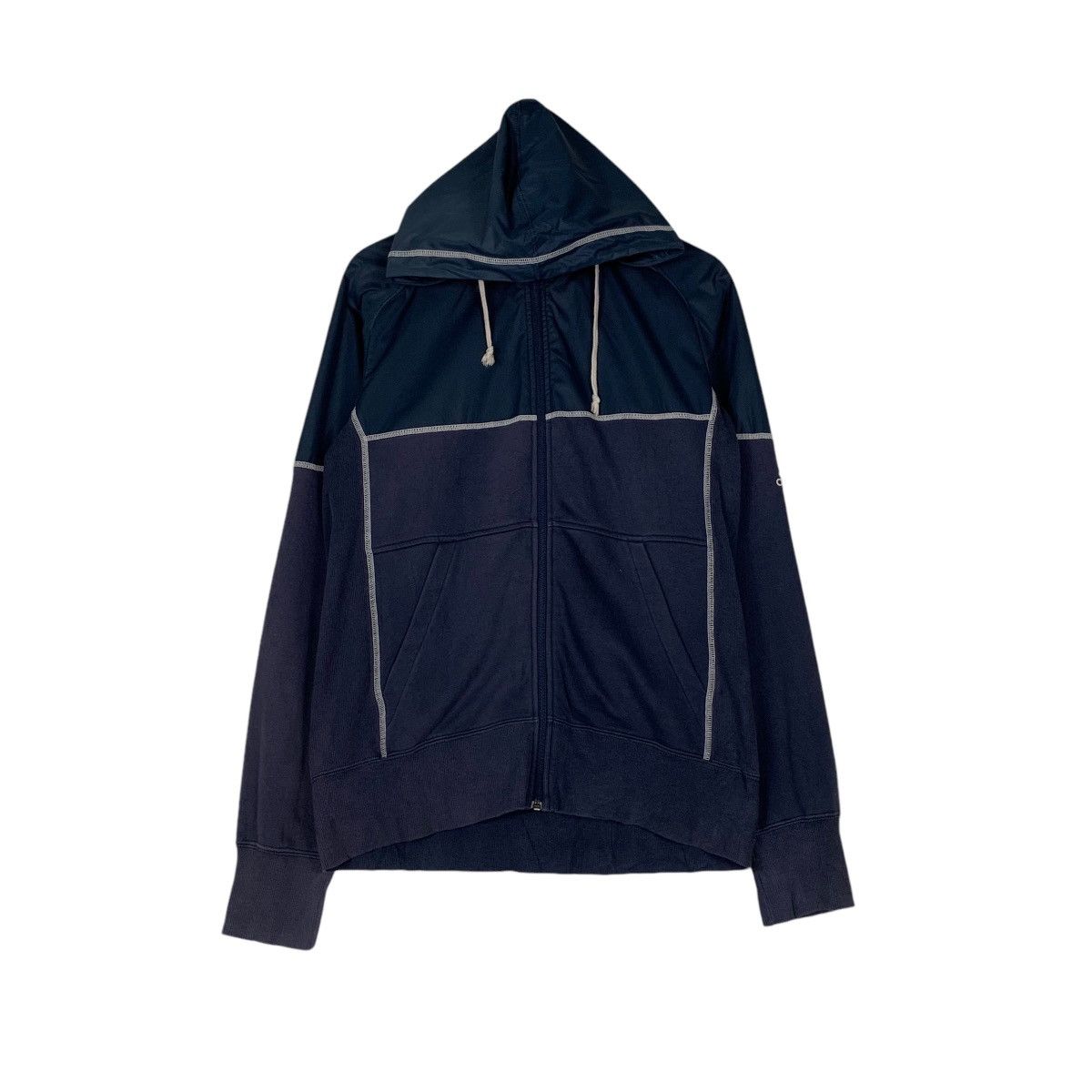 Adidas ADIDAS Embroidery Sleeve Logo Hybrid Zipper Hoodie #1350-C61 Size US M / EU 48-50 / 2 - 1 Thumbnail