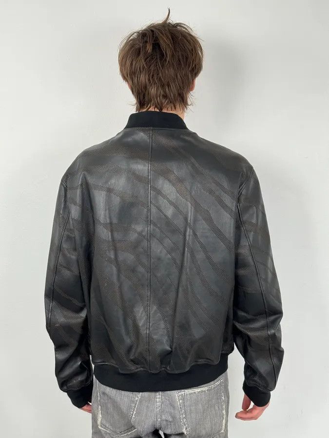 Roberto Cavalli Roberto Cavalli Black Lazer Cut Bomber Leather Jacket Size US XL / EU 56 / 4 - 3 Thumbnail