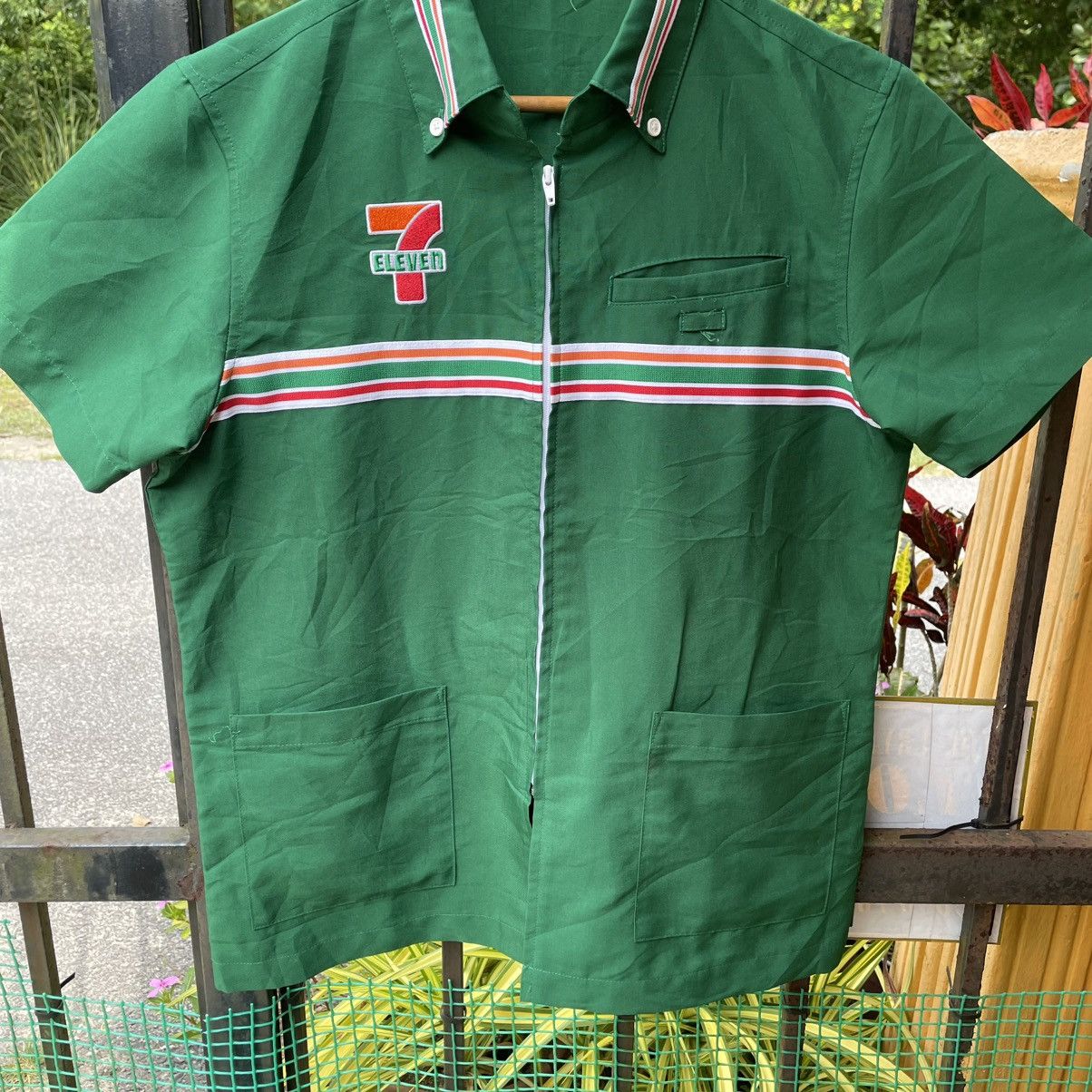 Vintage 🔥Vintage Seven Eleven Big Logo Full Zipper Uniform Shirts Size US M / EU 48-50 / 2 - 5 Thumbnail