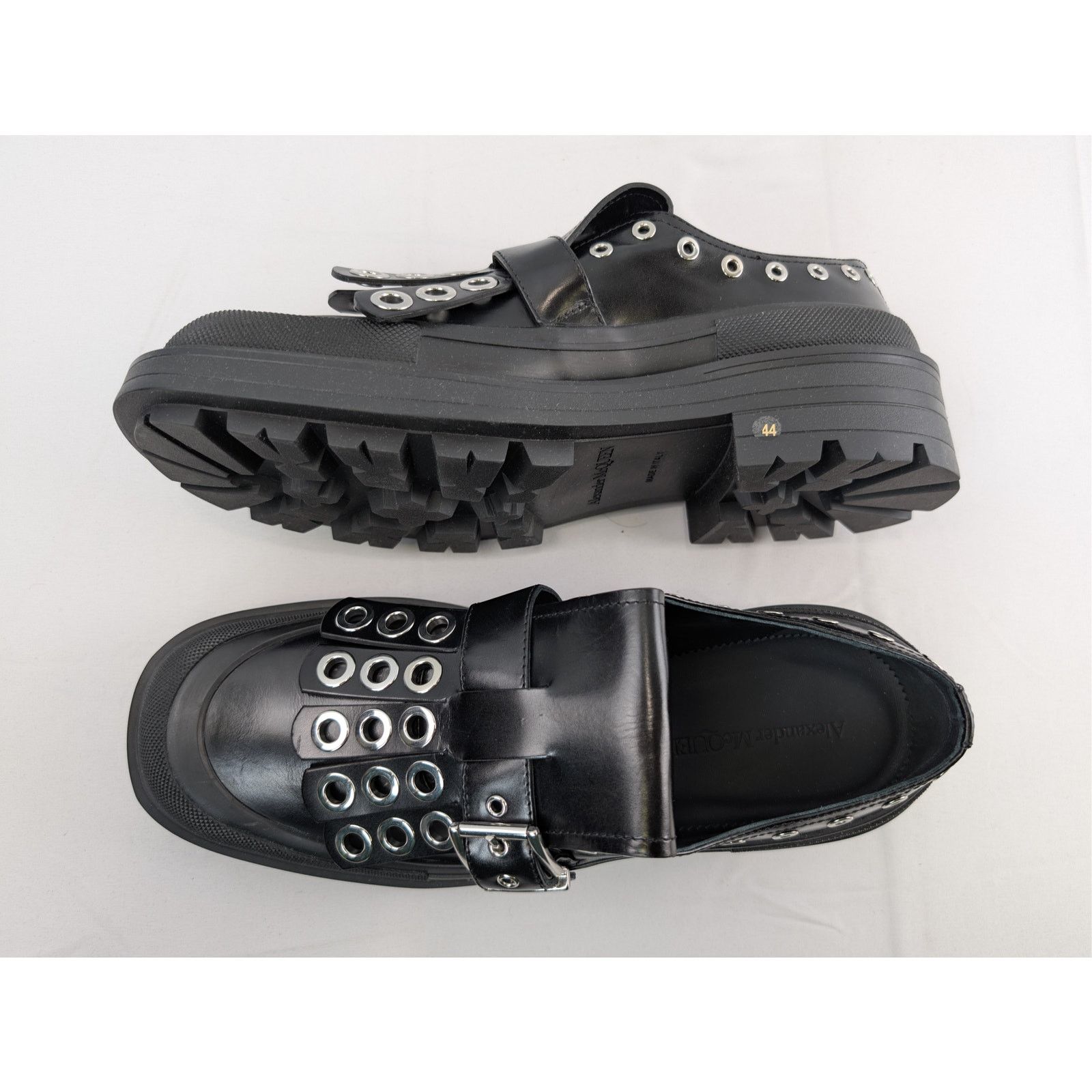 Alexander McQueen o1rshd1 Monk Strap Boxcar Hardware Shoe Tread Boots in Black Size US 11 / EU 44 - 1 Thumbnail