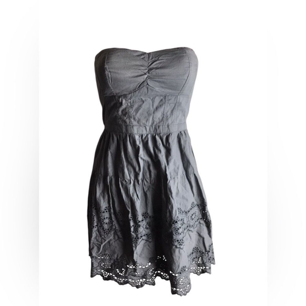 American Eagle Outfitters American eagle size X Small gray dress cotton tiered eyelet Size XXS / US 00 / IT 34 - 3 Thumbnail