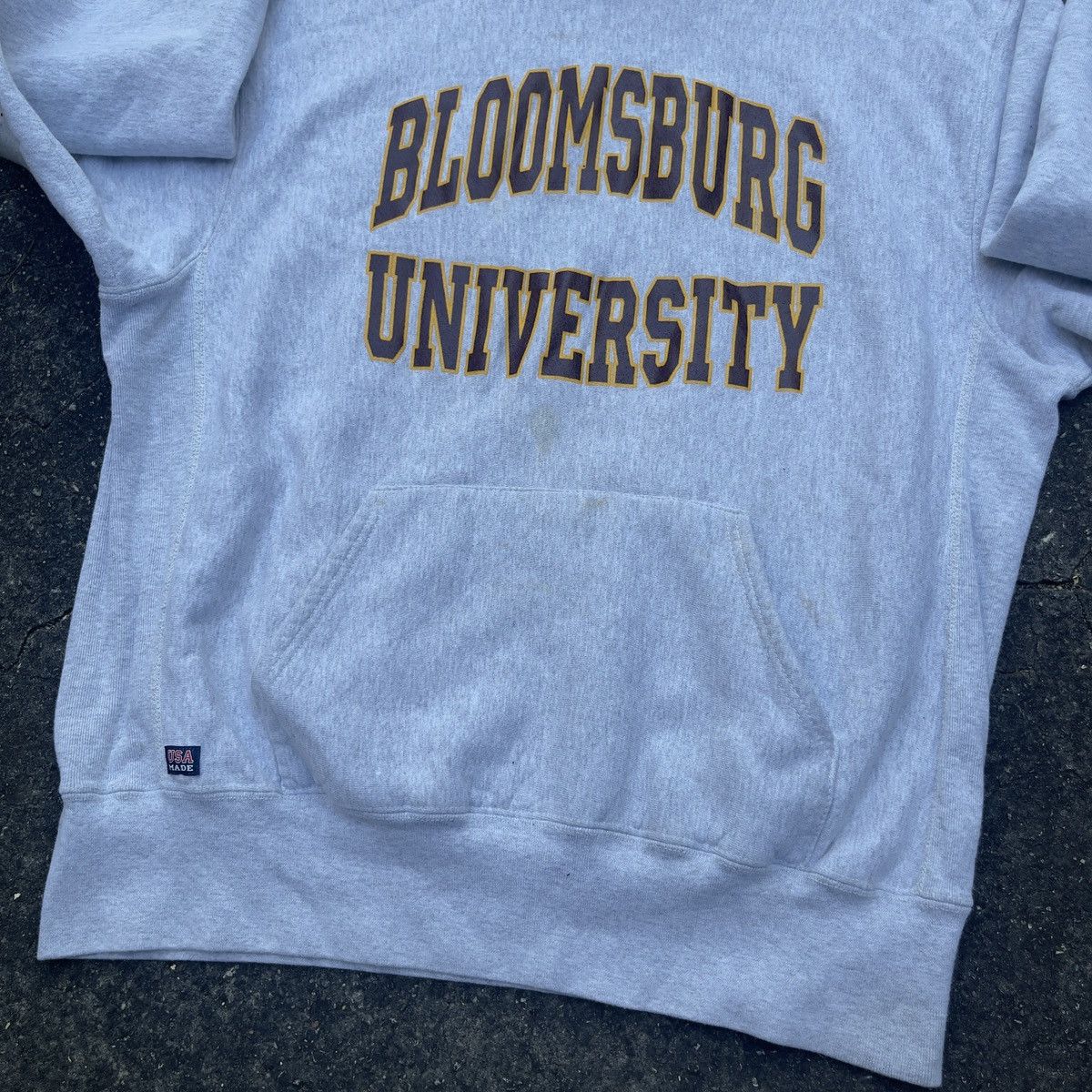 Vintage Vtg 80s BLOOMSBURG UNIVERSITY Reverse Weave Hoodie Size US XL / EU 56 / 4 - 4 Thumbnail