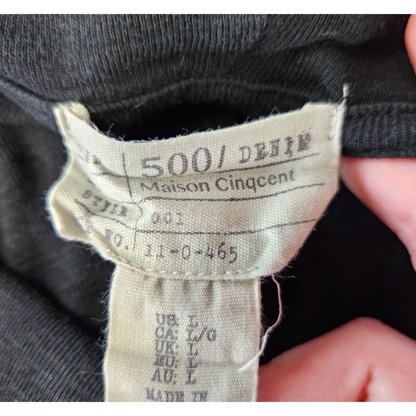 Vintage Maison Cinqcent Womens Top L Black Cowl Neck Long Sleeve Cotton Blend Blouse Size L / US 10 / IT 46 - 6 Thumbnail