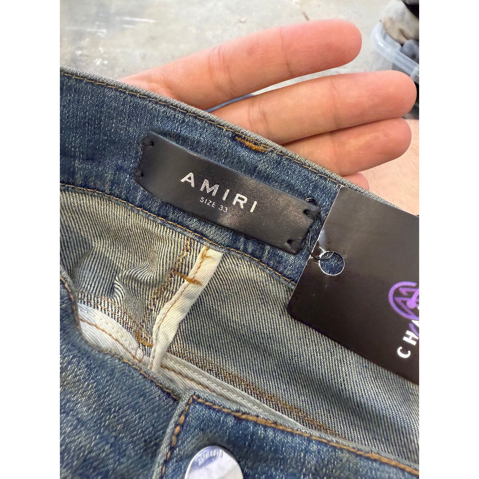 Amiri Amiri Jeans Light Wash Palm Tree Used 33 Size US 33 - 3 Thumbnail