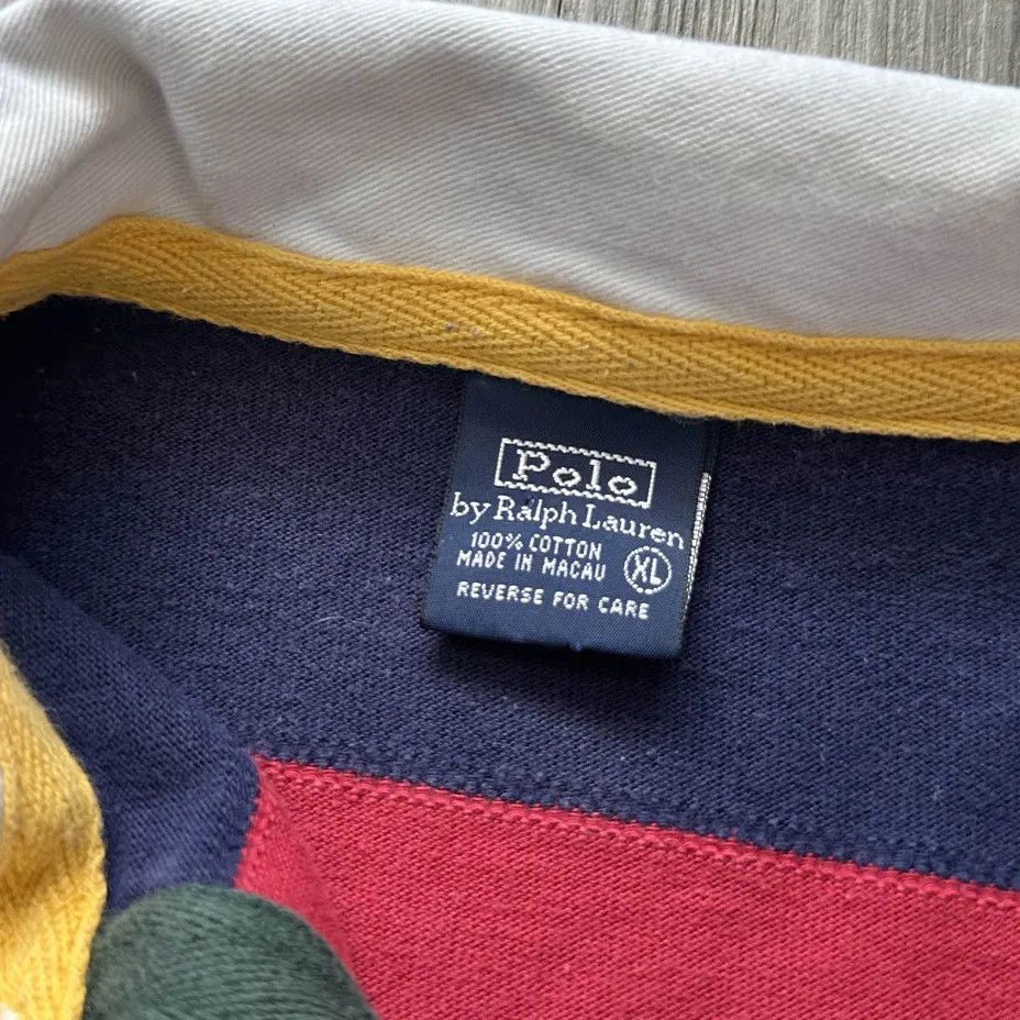 Polo Ralph Lauren Vintage Polo Ralph Lauren Skate Rugby Striped Shirt Size Size US XL / EU 56 / 4 - 3 Thumbnail