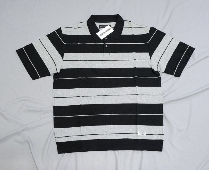 希少 S WACKO MARIA STRIPED POLO SHIRT