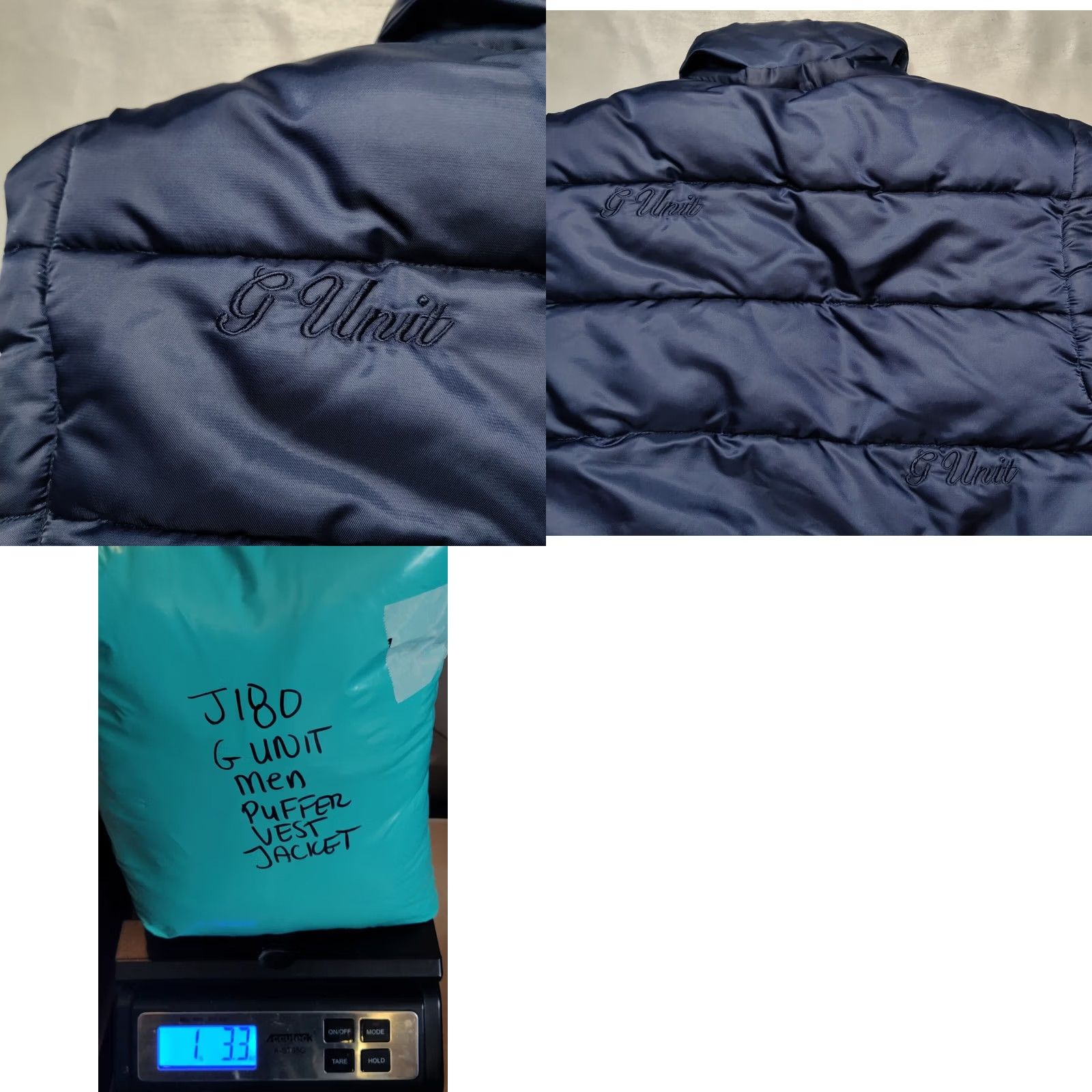 Vintage G-UNIT Men Medium Blue Full Zip Nylon Puffer Vest Jacket Shirt? Size US M / EU 48-50 / 2 - 11 Thumbnail