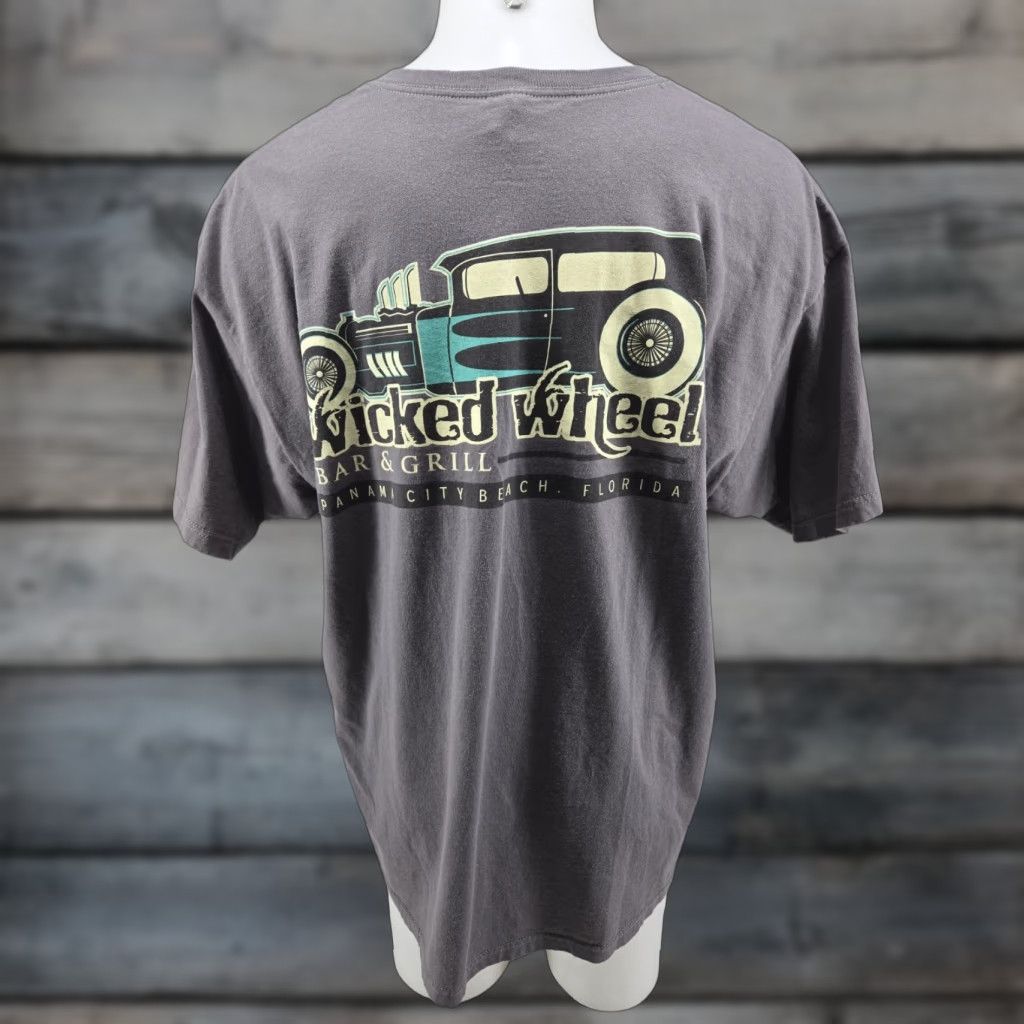 Anvil Distressed Wicked Wheel Motorcycle Panama City Beach Shirt Men Gray 2XL Size US XXL / EU 58 / 5 - 1 Thumbnail