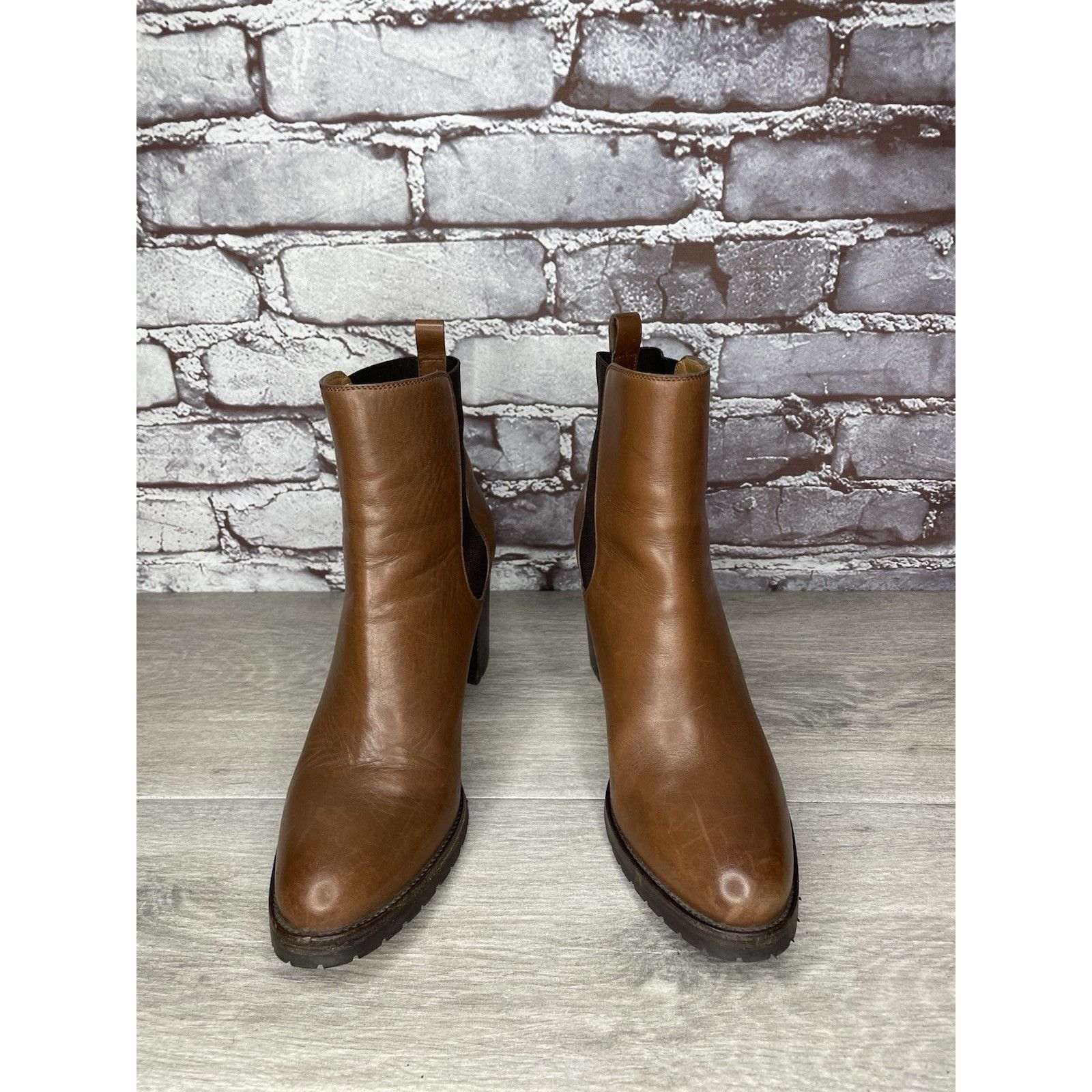 Sartore Sartore Paris Brown Leather Ankle Chelsea Vibram Heel Bootie Size US 7.5 / IT 37.5 - 13 Thumbnail