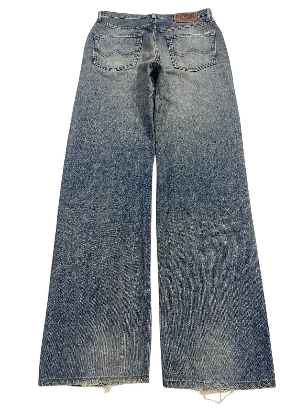 Edwin Vintage 90s Edwin 505x Faded Wash Distressed Loose Jeans Size US 30 / EU 46 - 2 Thumbnail