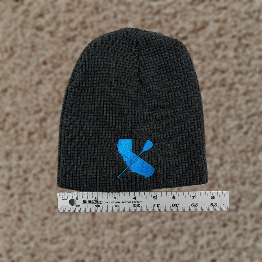 Vintage Otto Cali Paddler Beanie Toque Adult One Size Black Blue Waffle Knit 100% Acrylic Beanie Unisex Adults Hat Black Size ONE SIZE - 1 Thumbnail