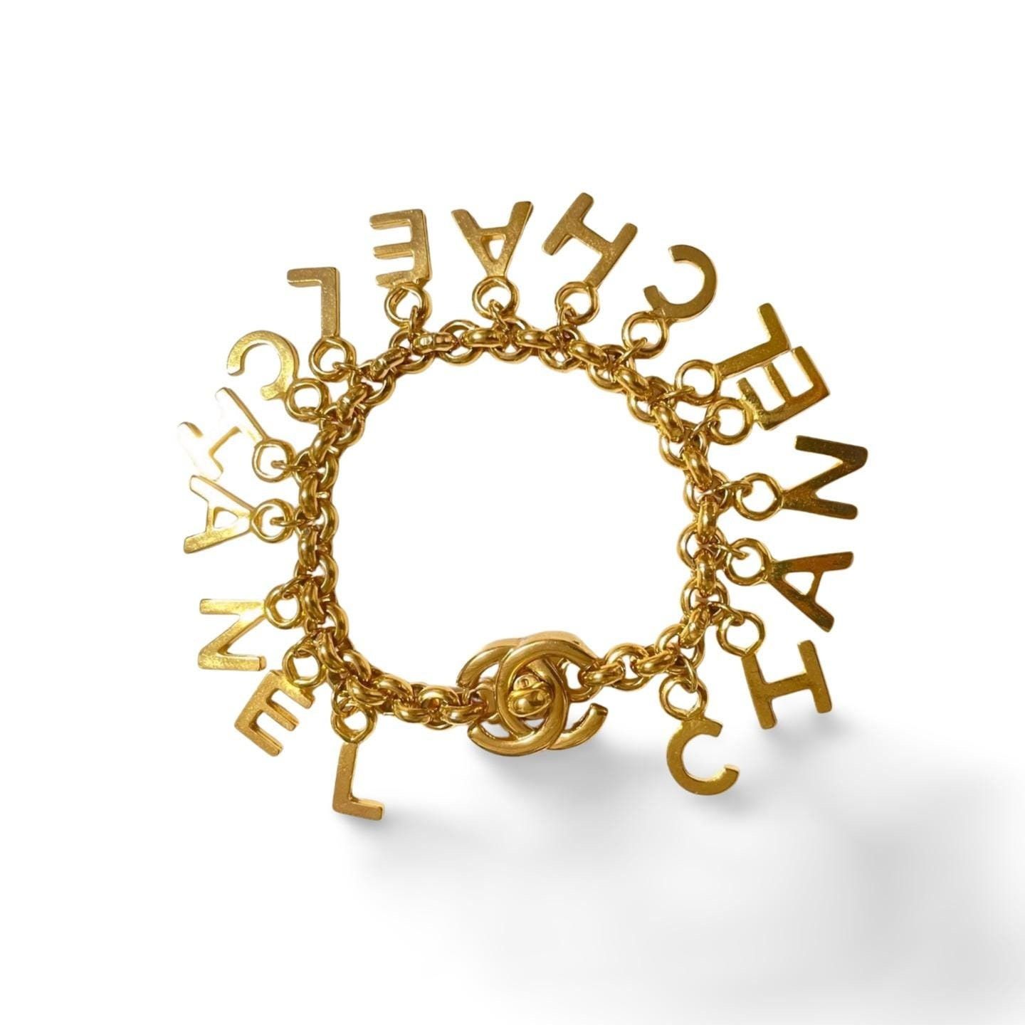 Chanel Vintage Chane letter dangle bracelet with turn lock cc. Size ONE SIZE - 1 Thumbnail