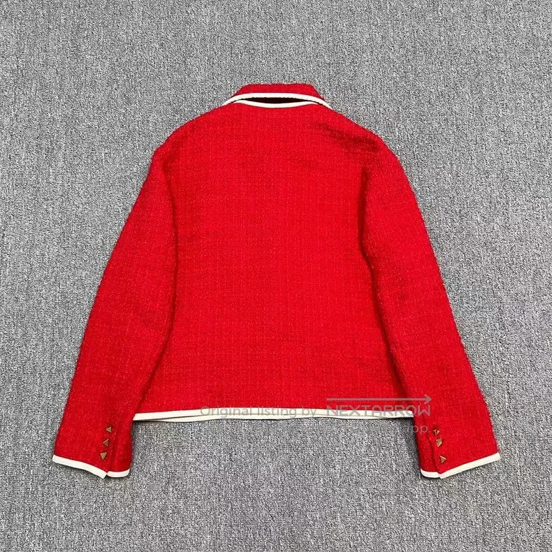 Valentino Valentino Red tweed jacket jacket Size S / US 4 / IT 40 - 2 Thumbnail