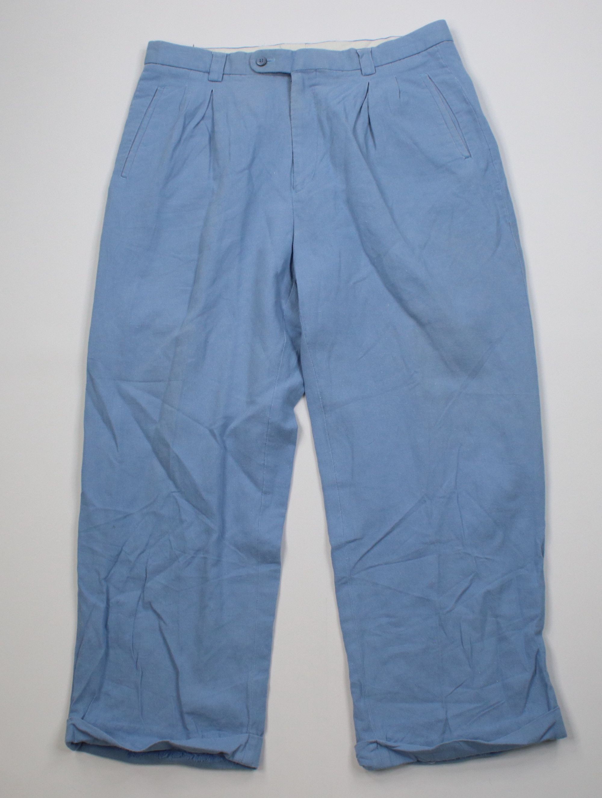 Vintage Vintage 90s Streetwear Flannel Linen Wide Leg Chino Pants Size US 36 / EU 52 - 1 Thumbnail